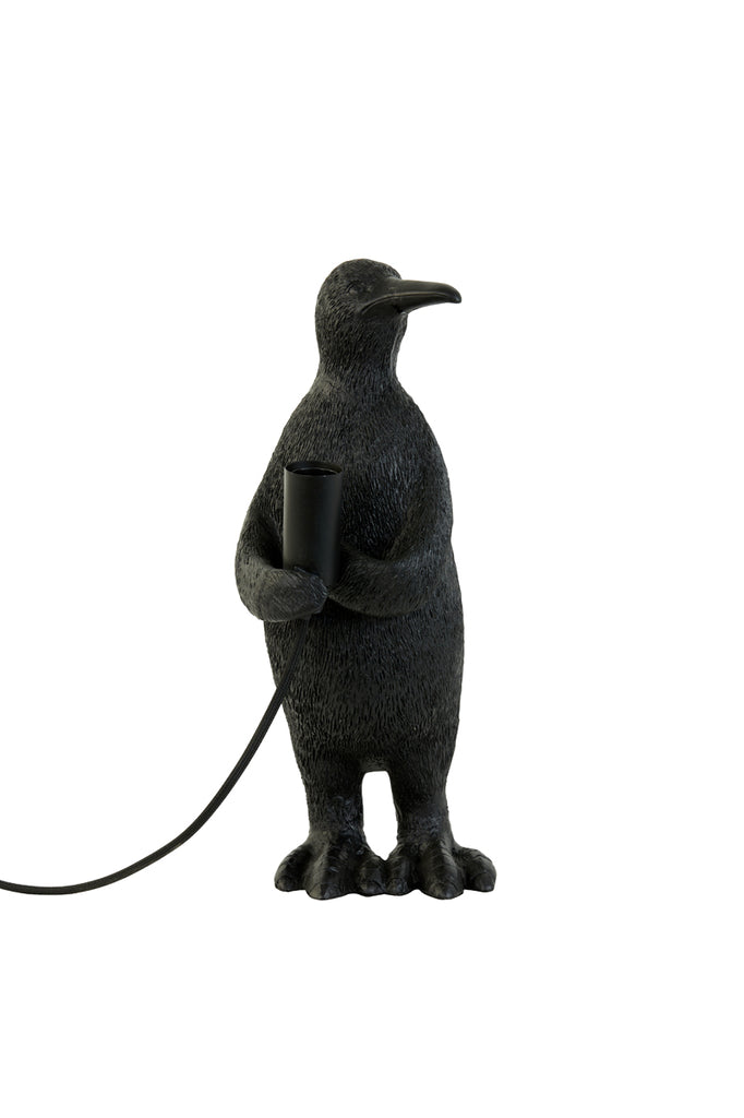 Tafellamp Penguin - Zwart - 16x13x34cm