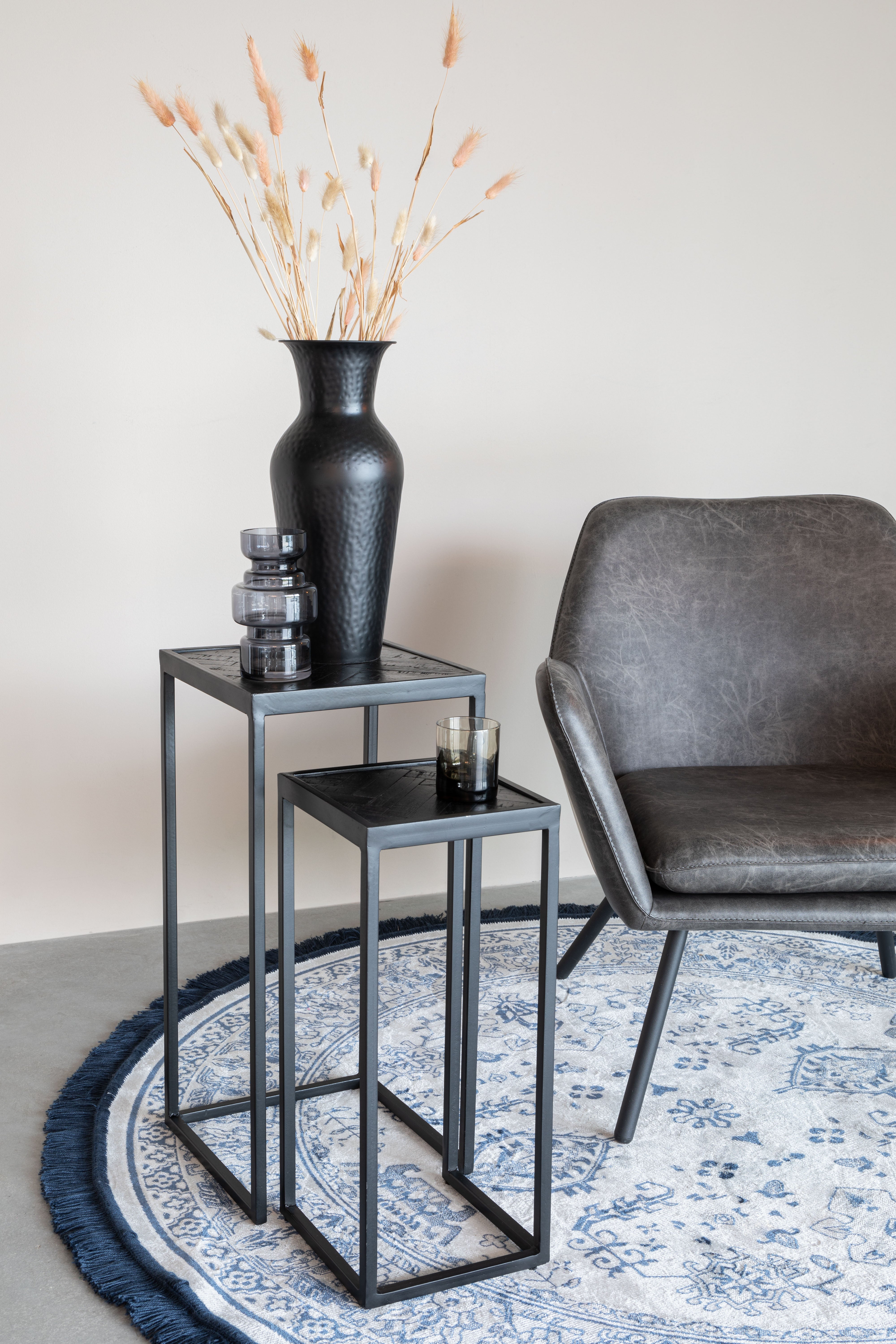 Side Table Parker Set Of 2 High Black