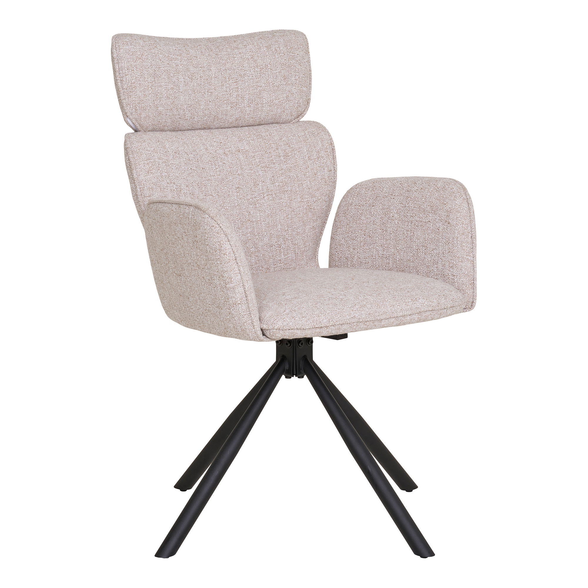 Cordoba Dining Chair - Dining Chair with swivel, sand, black legs, HN1279