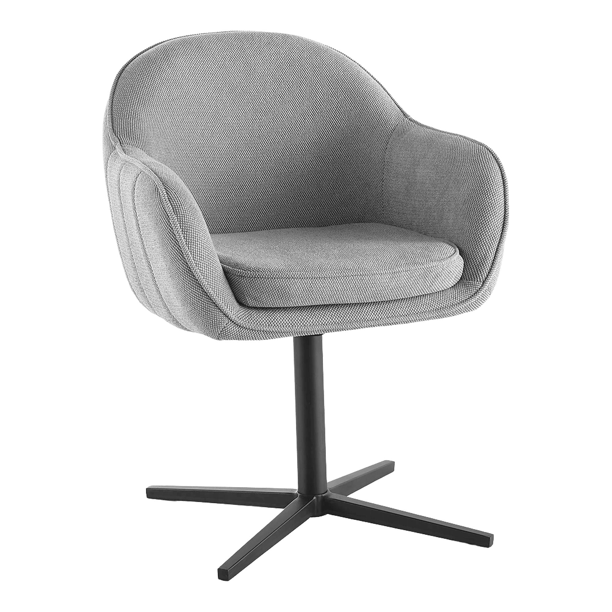 Tamera Dining Chair - Dining Chair with swivel, light grey, black legs, HN1285