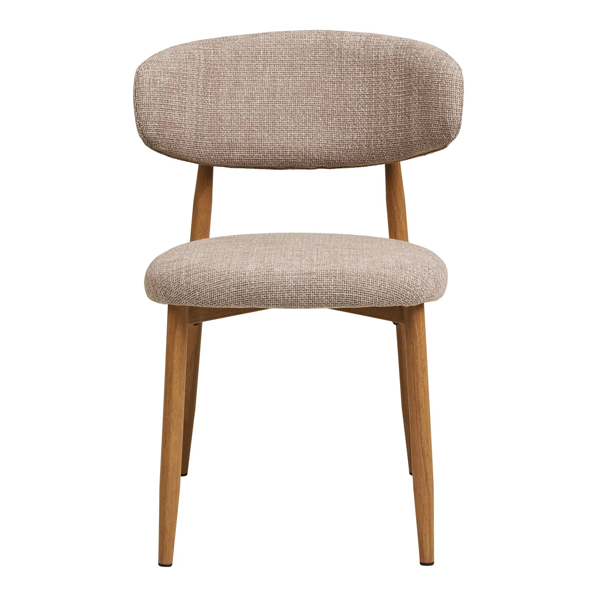 Pre-order: Levering vanaf februari - Betalen bij levering mogelijk!Levanto Eetkamerstoel – Zandkleurige Stoffen Zitting met Houtlook Onderstel