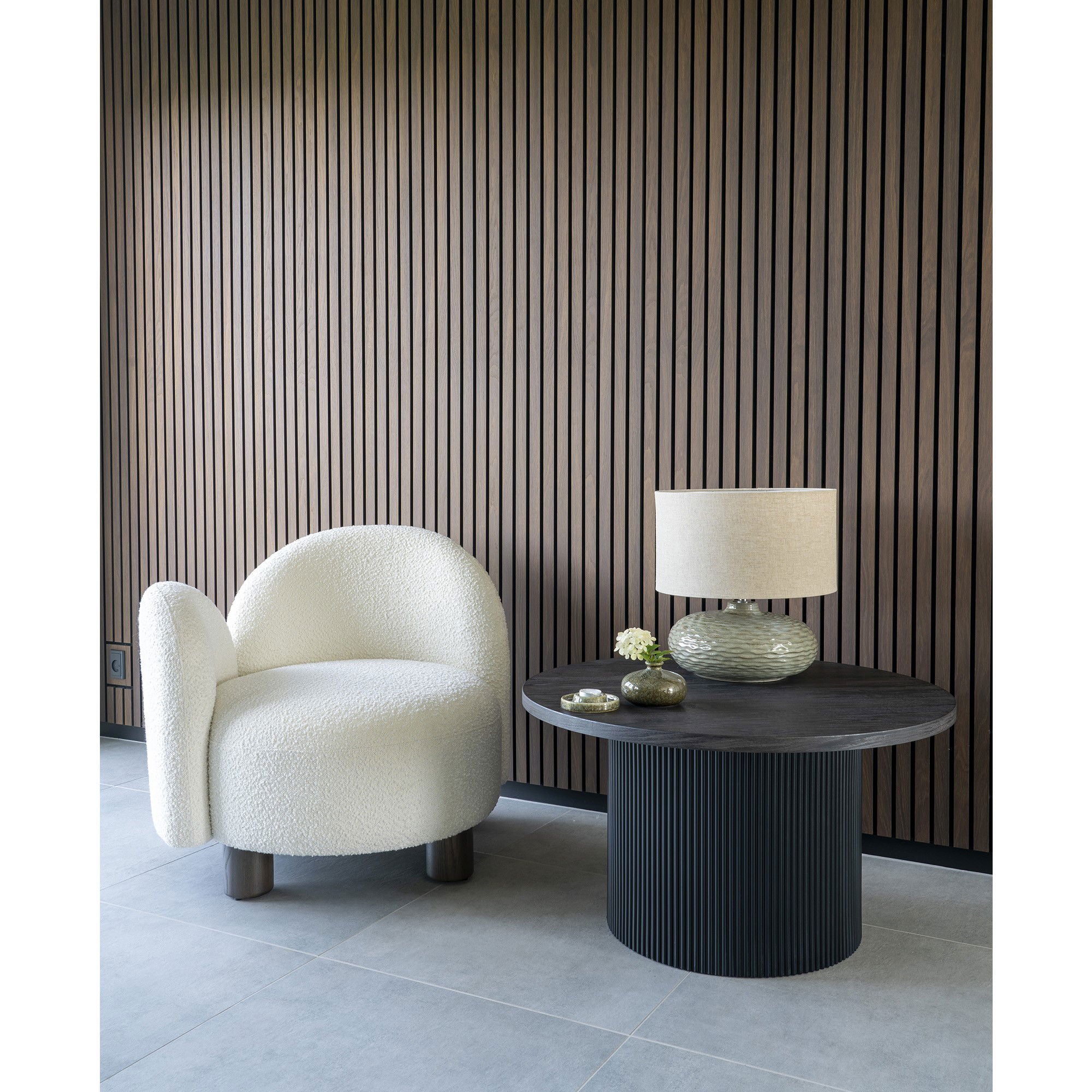 House Nordic Fauteuil Honolulu Bouclé Wit