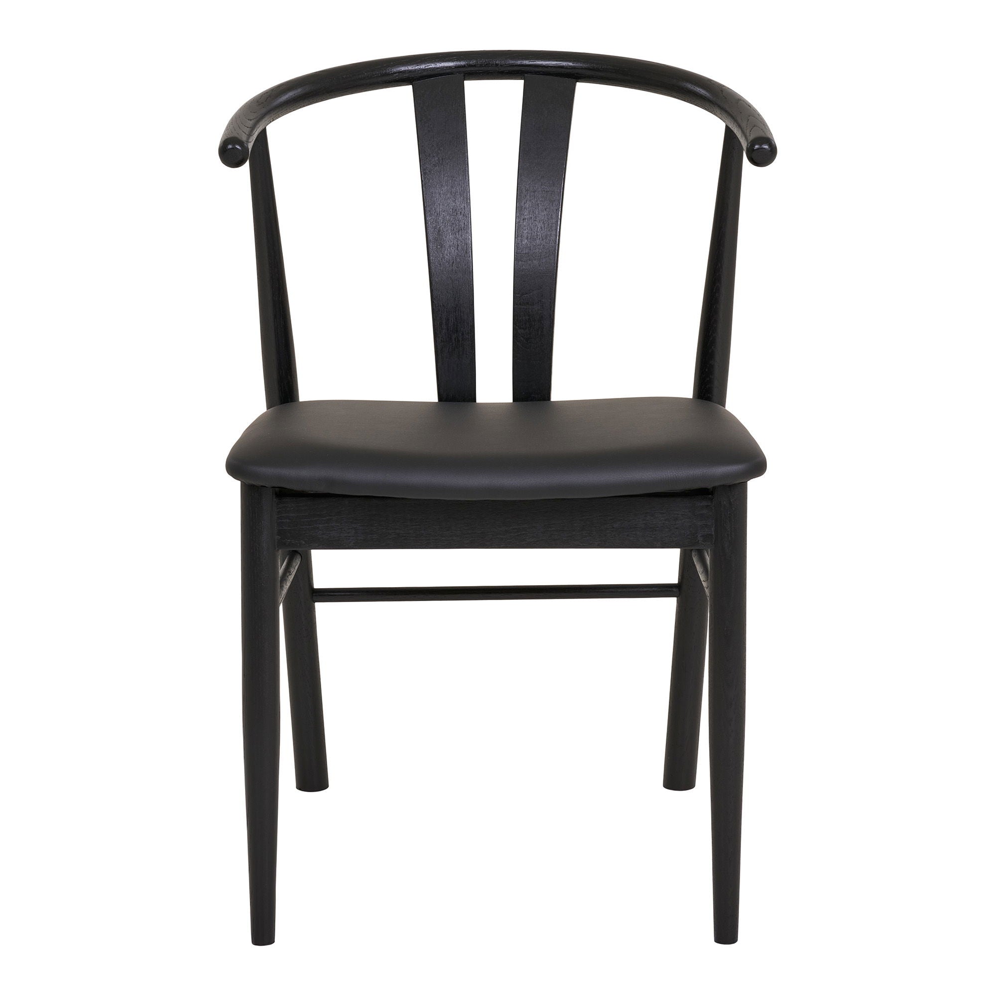 Artenara Dining Chair - Dining chair, beech wood with PU seat, black, HN1219