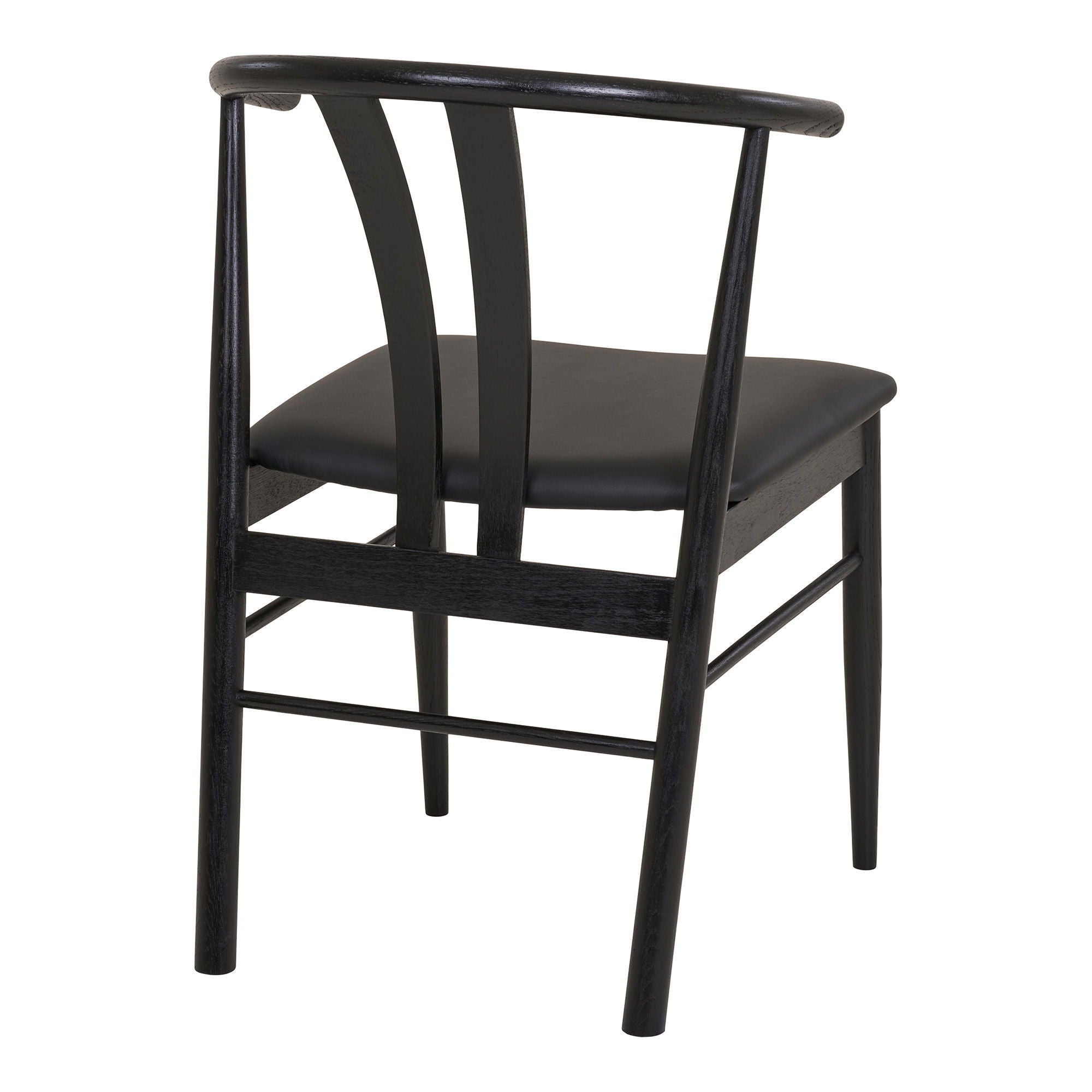 Artenara Dining Chair - Dining chair, beech wood with PU seat, black, HN1219
