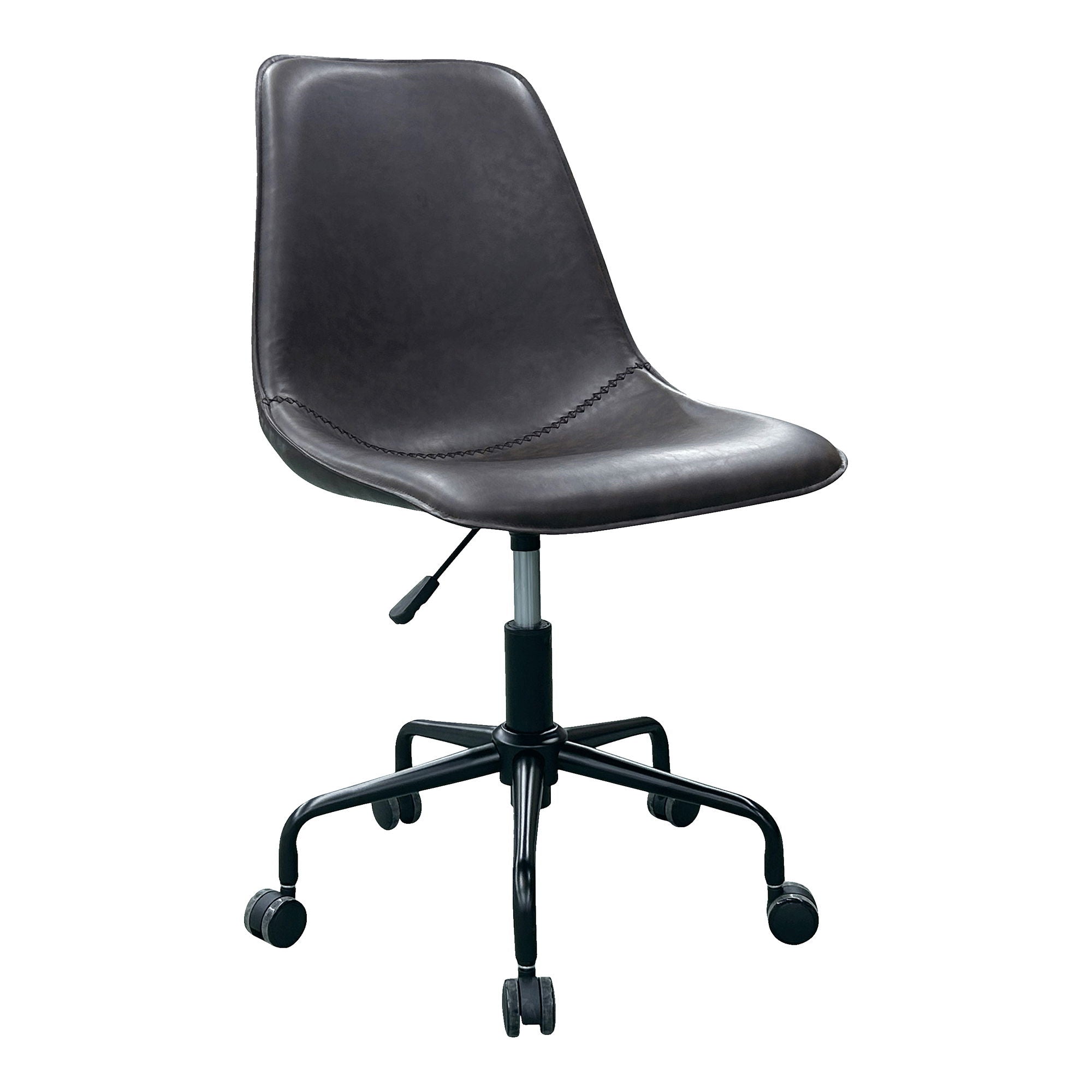 Monaco Office Chair - Office Chair with swivel, PU leather, dark brown, black legs, HN1227