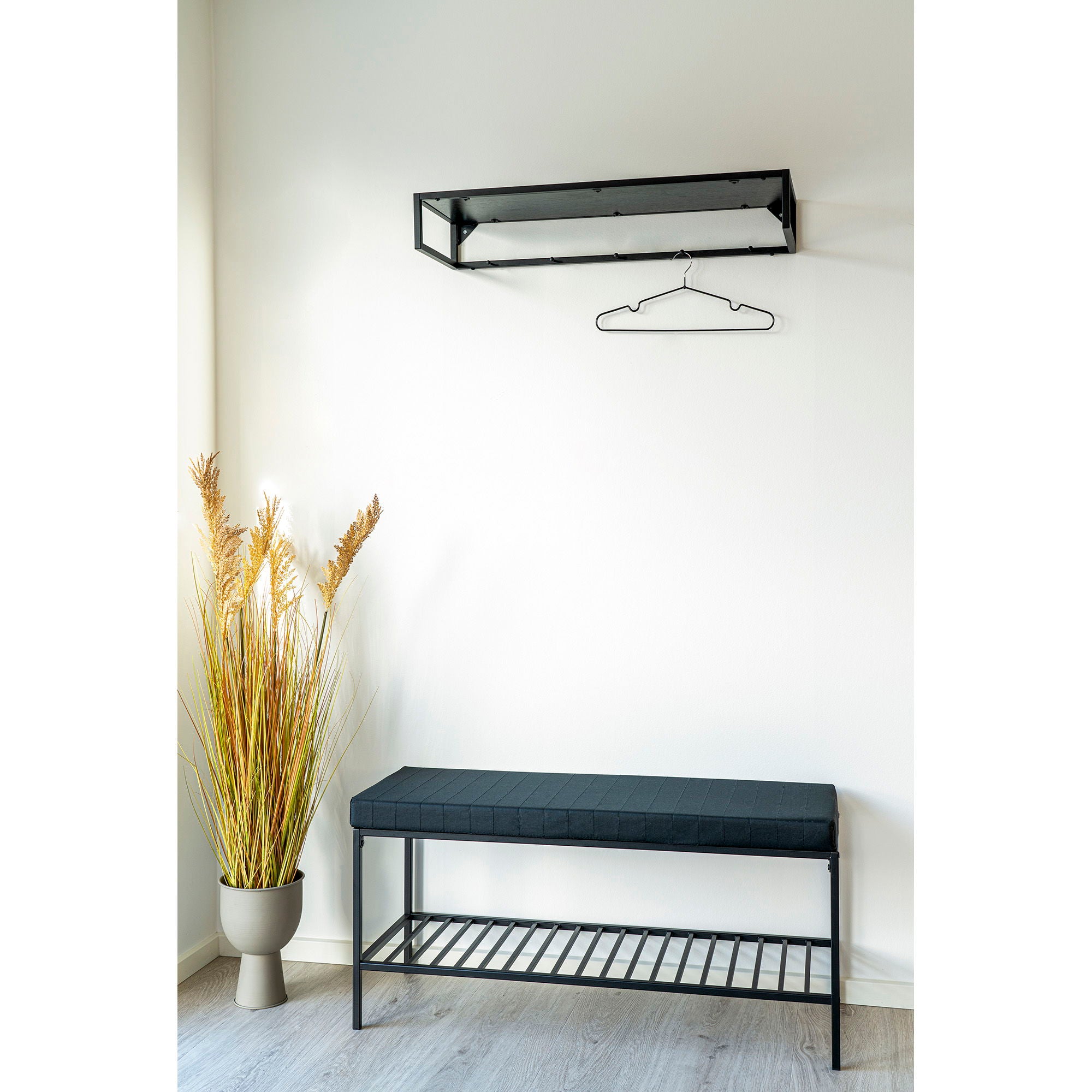 House Nordic Vita Bank - Zwart met Kussen en Plank