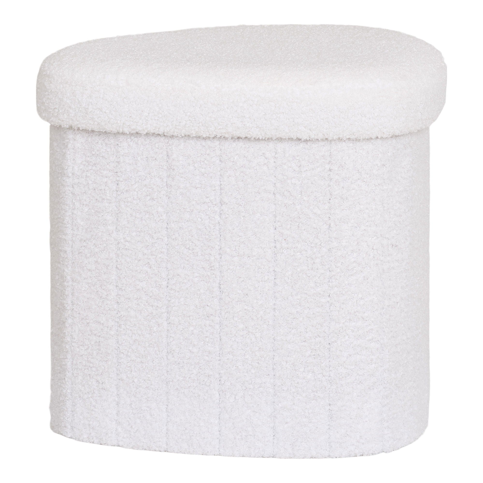 Medford Pouf - Pouf, teddy, white, HN1310<br>42,5x36,5 cm