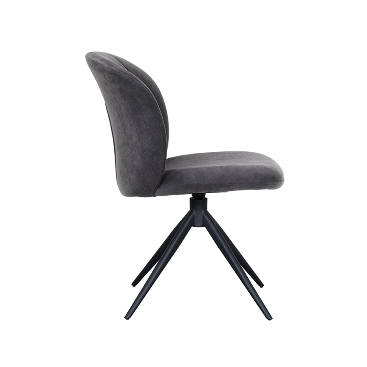 LABEL51 Eetkamerstoel Kimo - Antraciet - Cosmo - Zwart Onderstel