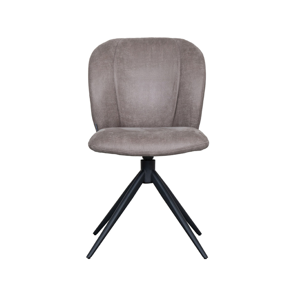 LABEL51 Eetkamerstoel Kimo - Taupe - Micro Suede - Zwart Onderstel