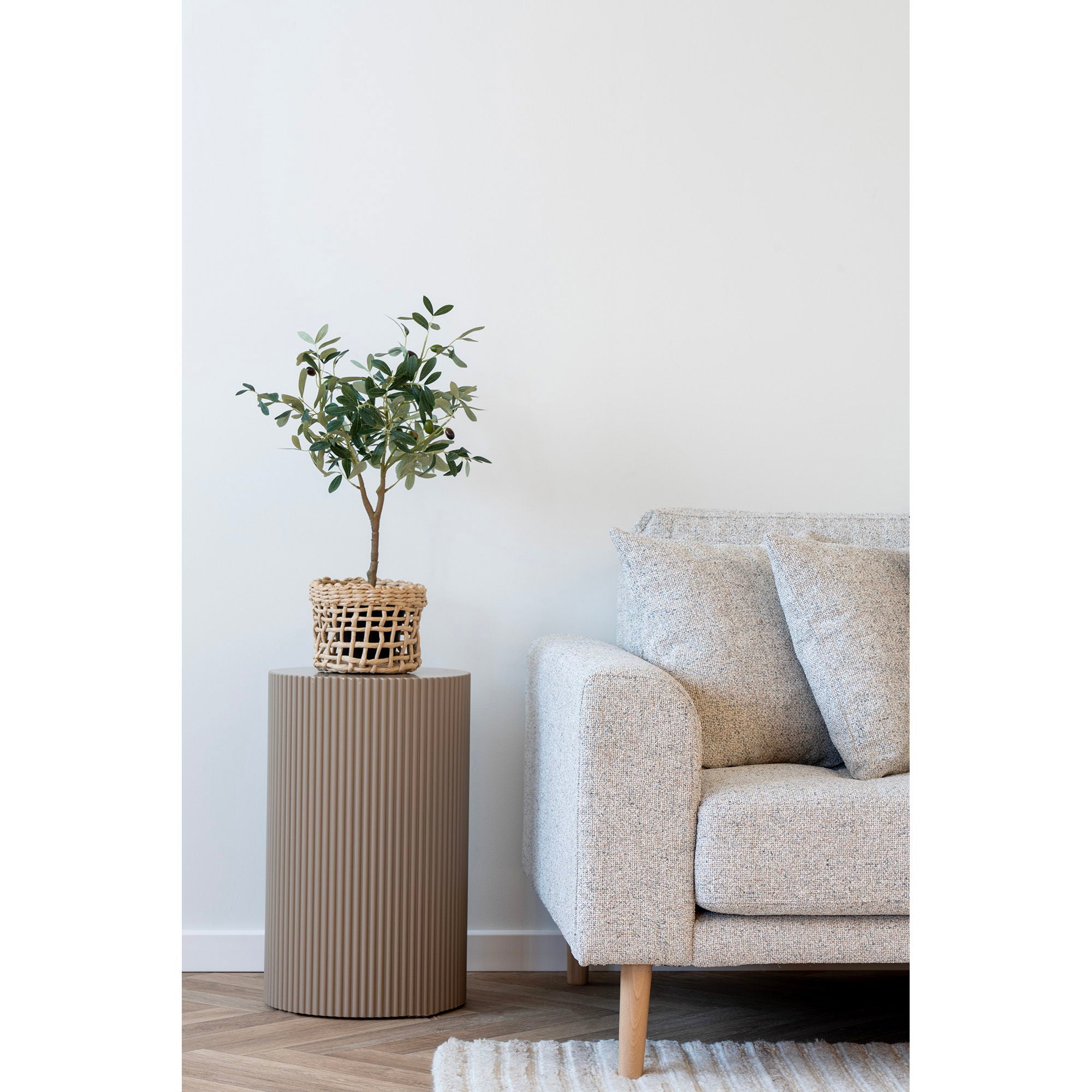 Farense Side Table - Side table, grey/beige<br>ø30x50 cm