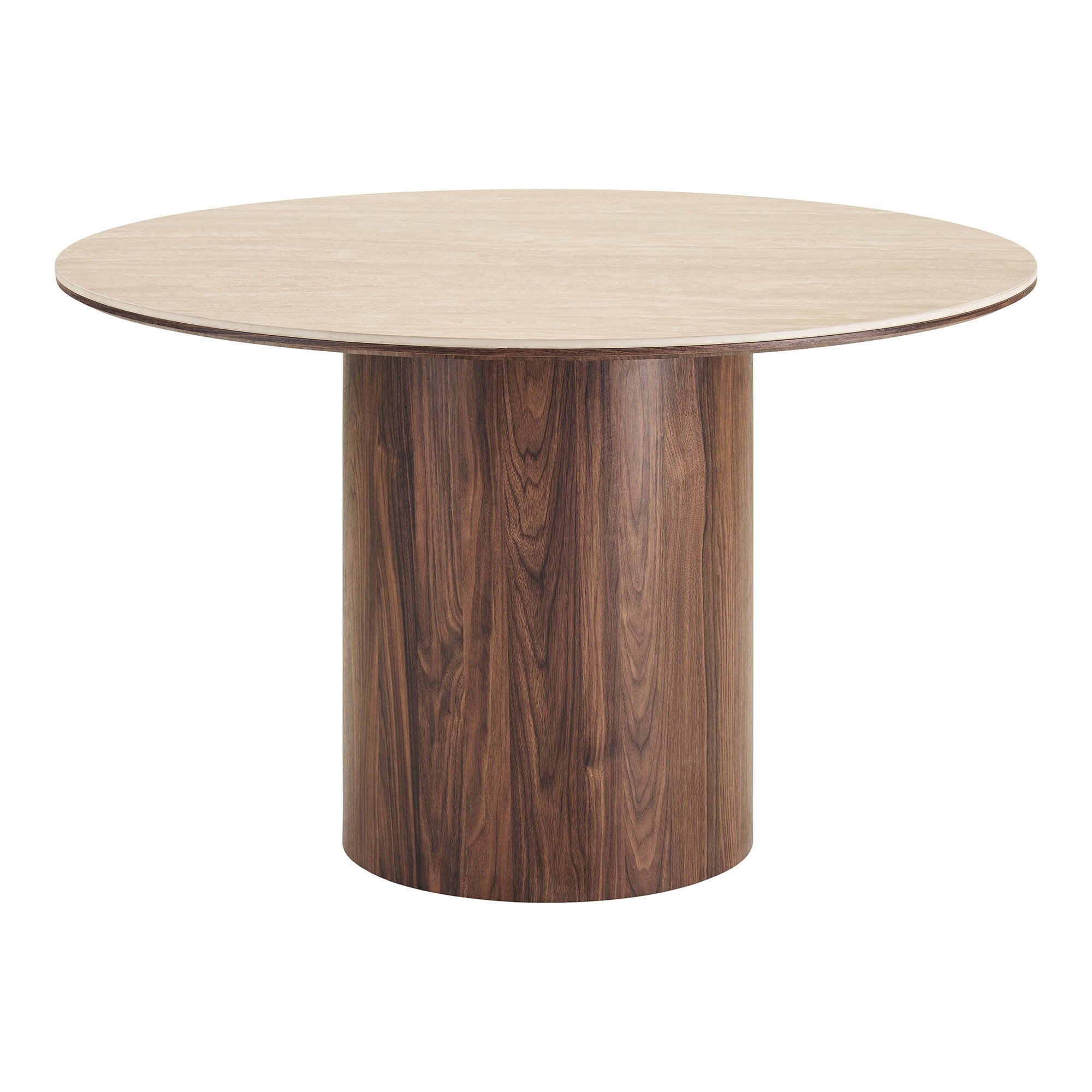 Sola ronde eettafel Ø120 travertinlook donkerbruin
