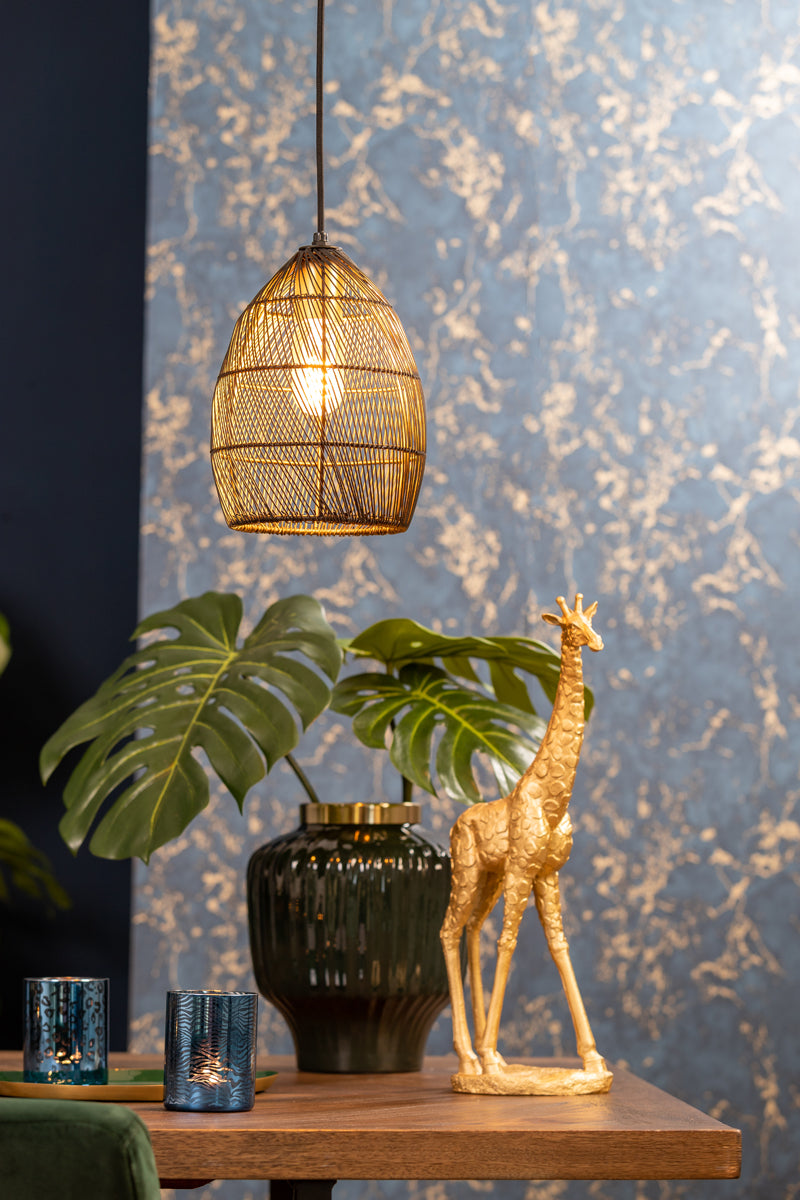 Hanglamp Meya - Zwart-Goud - Ø20x25cm