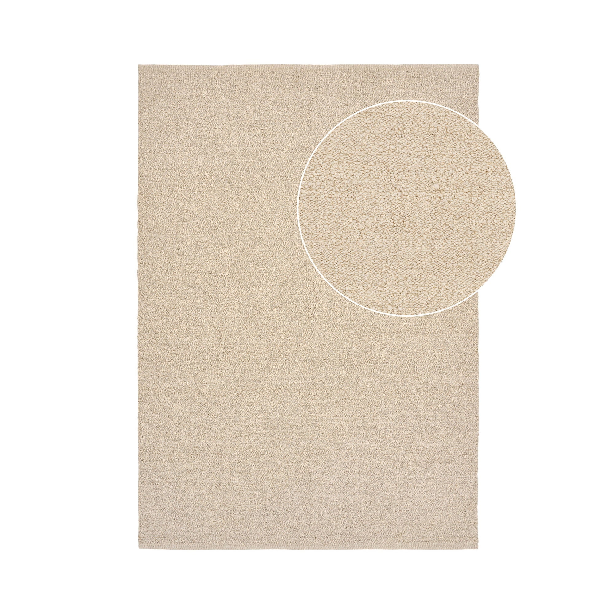 Bella Tapijt handgeweven beige - detail van de structuur