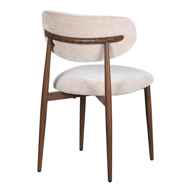 Japandi Eetkamerstoel Desido Walnoot / Wit zonder armleuning