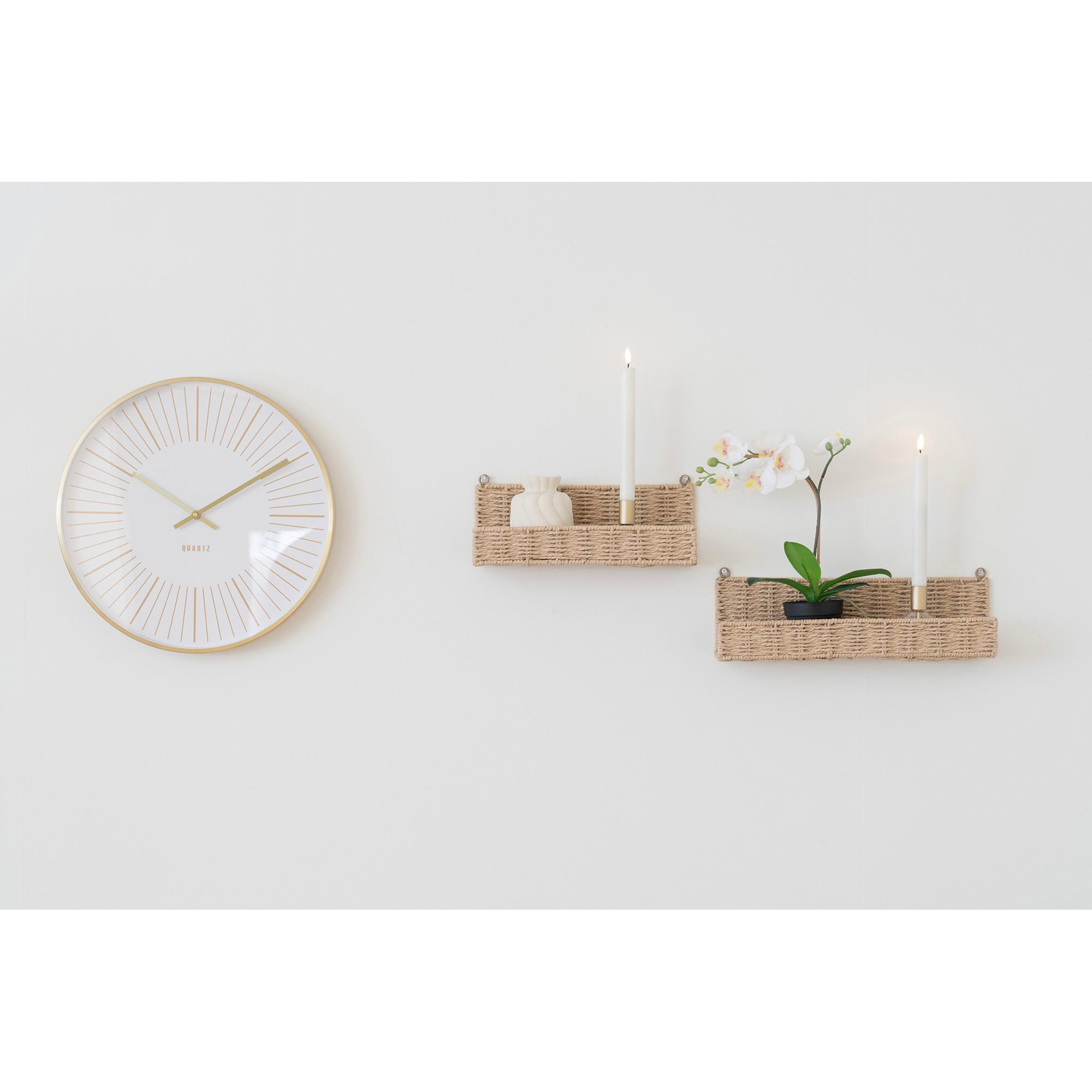 Takamaka Wall Clock - Wall clock, aluminium, gold, silent movement<br>ø40 cm