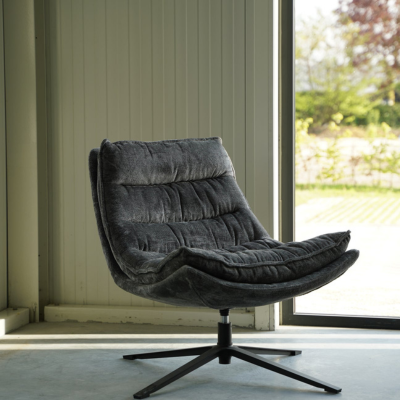 Towerliving Venice Fauteuil – Stof BMG803 – Dark Grey – Draaibaar