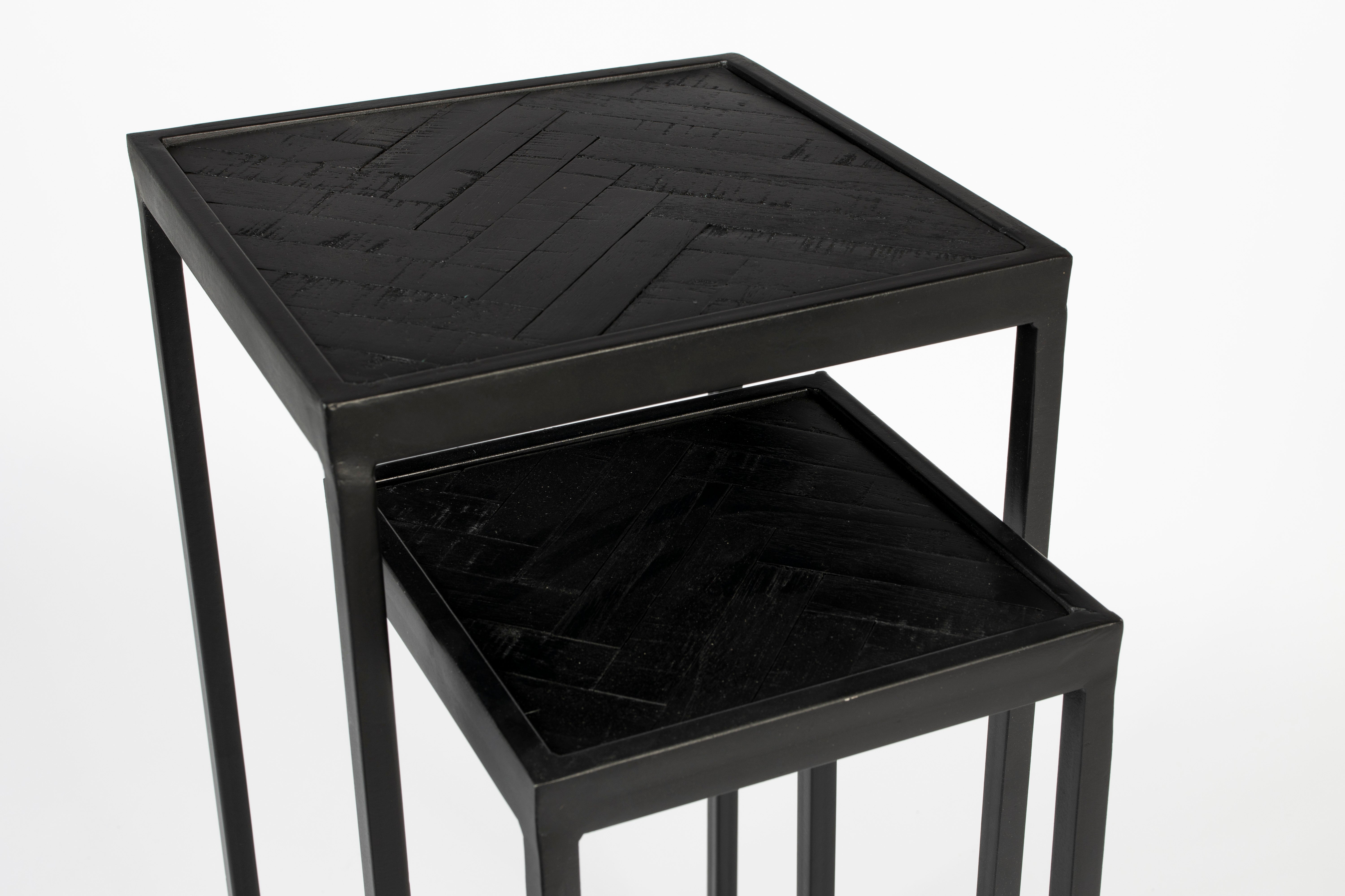 Side Table Parker Set Of 2 High Black
