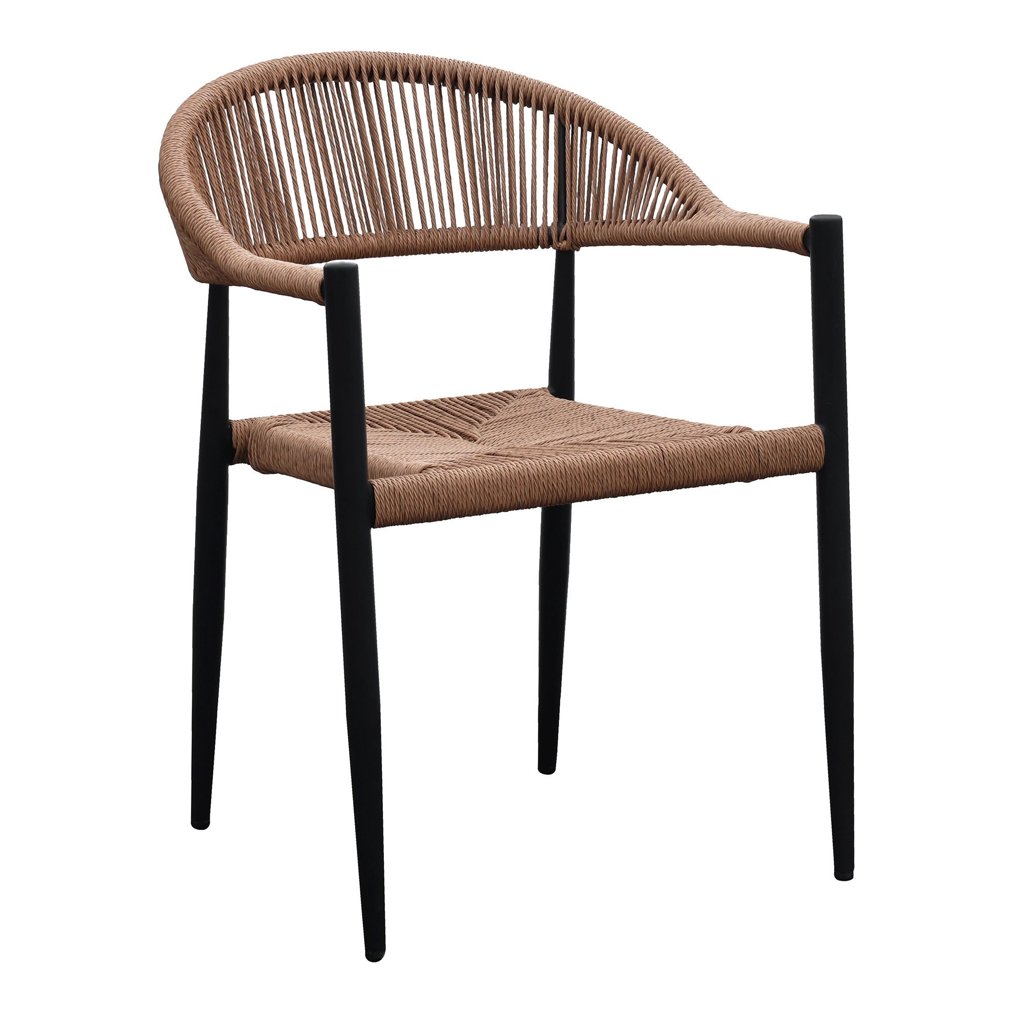 Canari Dining Chair - Dining chair, aluminium/PE rattan, natural, black frame