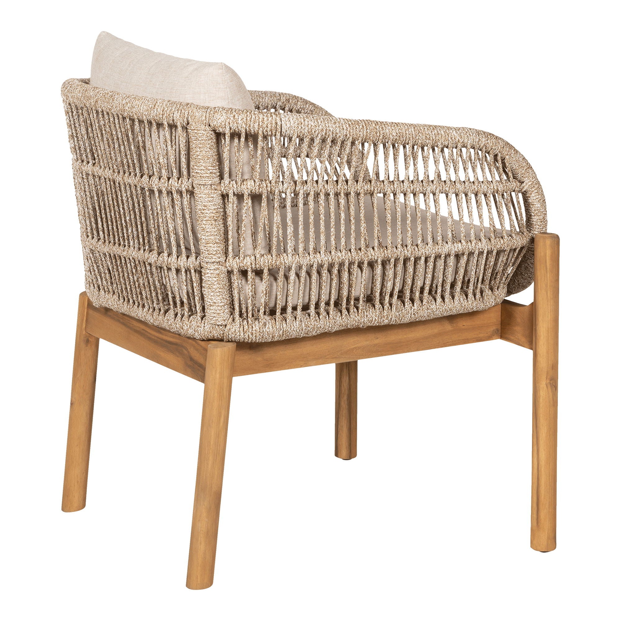 Terracina Dining Chair - Dining chair, acacia, beige, incl. cushion