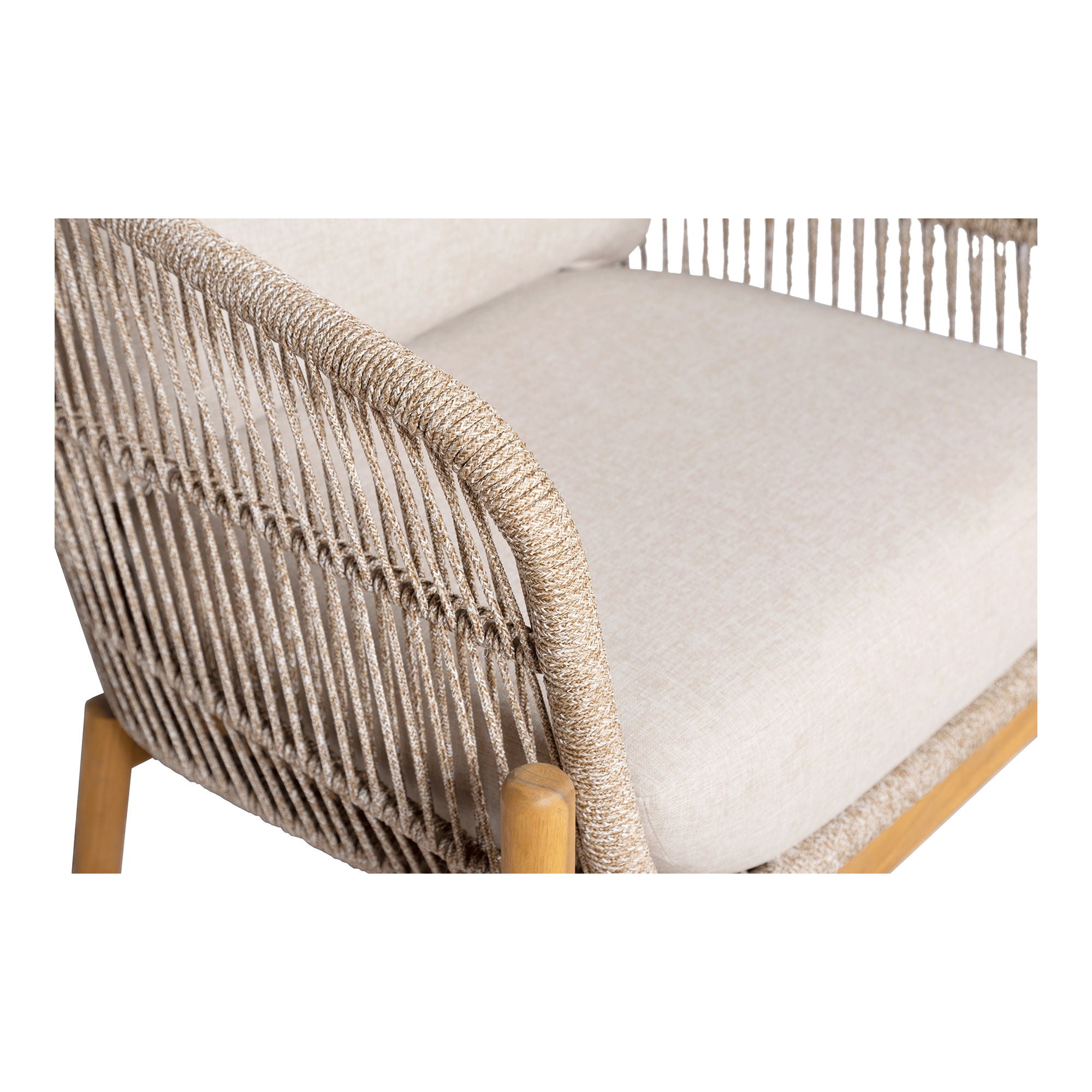 Terracina Lounge Chair - Lounge chair, acacia, beige, incl. cushion