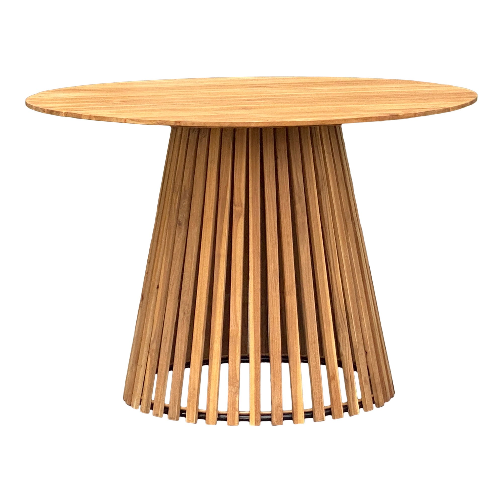 Nashville Dining Table - Dining table, teak table top, teak base, natural ø130x74 cm