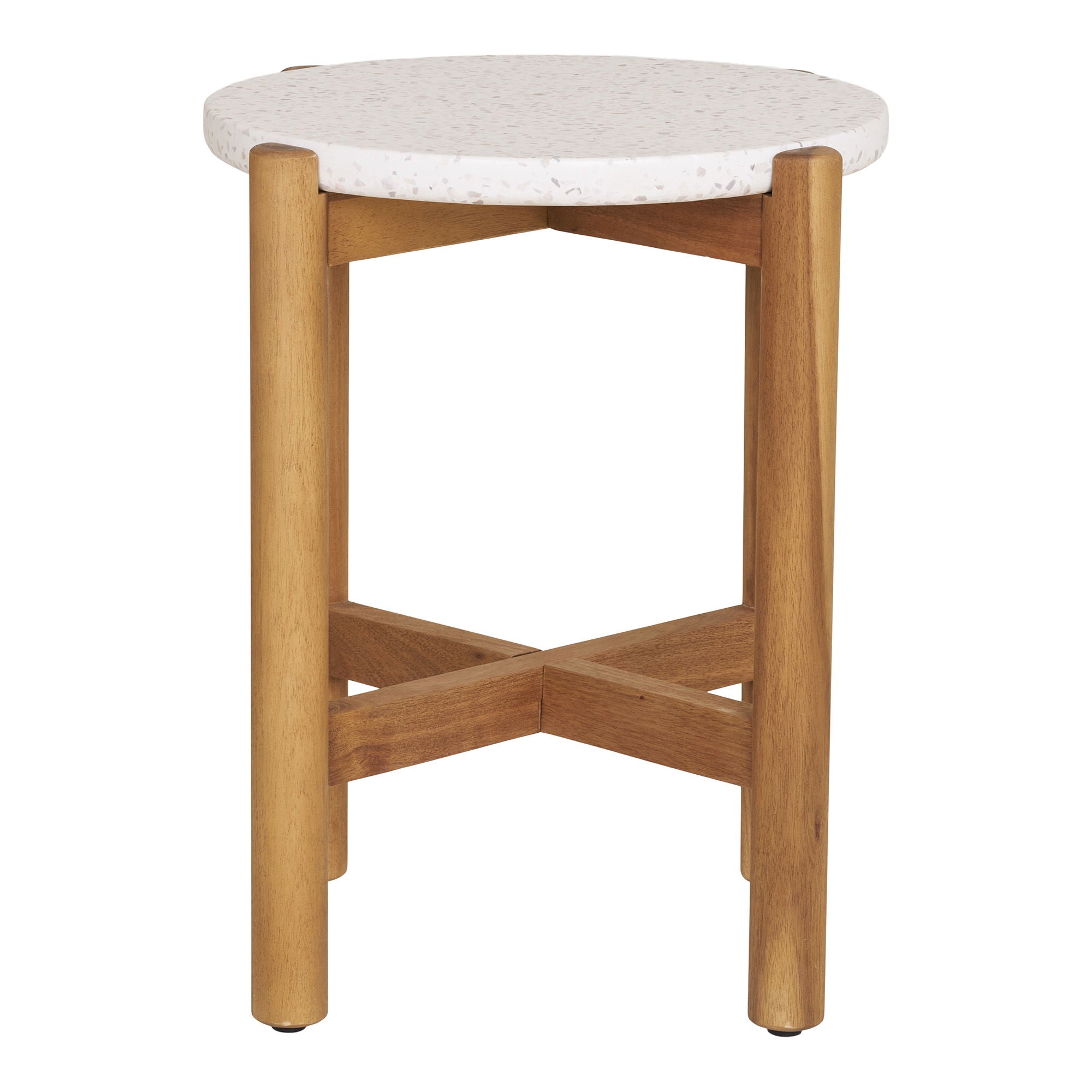 Terracina Side Table - Side table, acacia/terrazzo, natural<br>ø37x46 cm