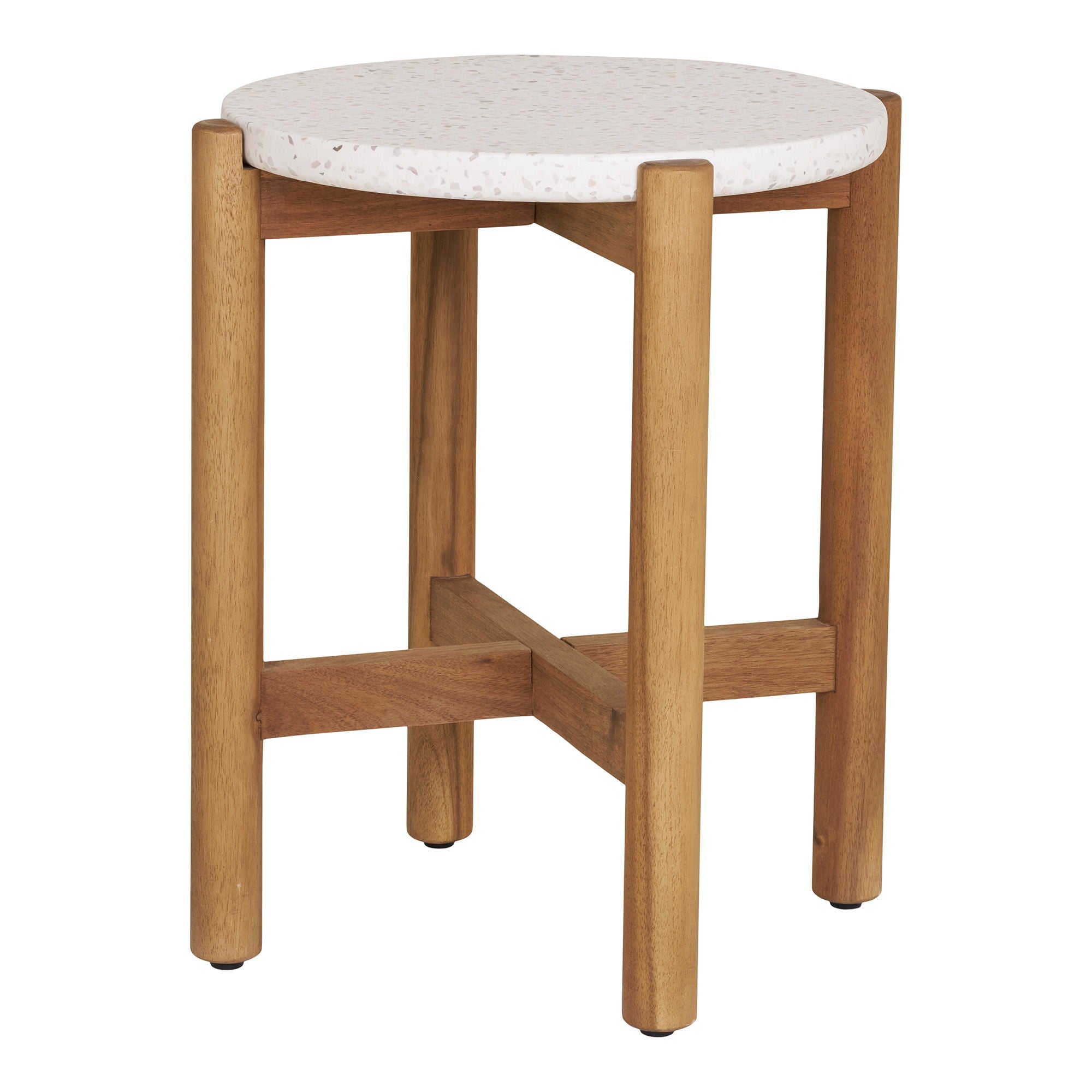 Terracina Side Table - Side table, acacia/terrazzo, natural<br>ø37x46 cm
