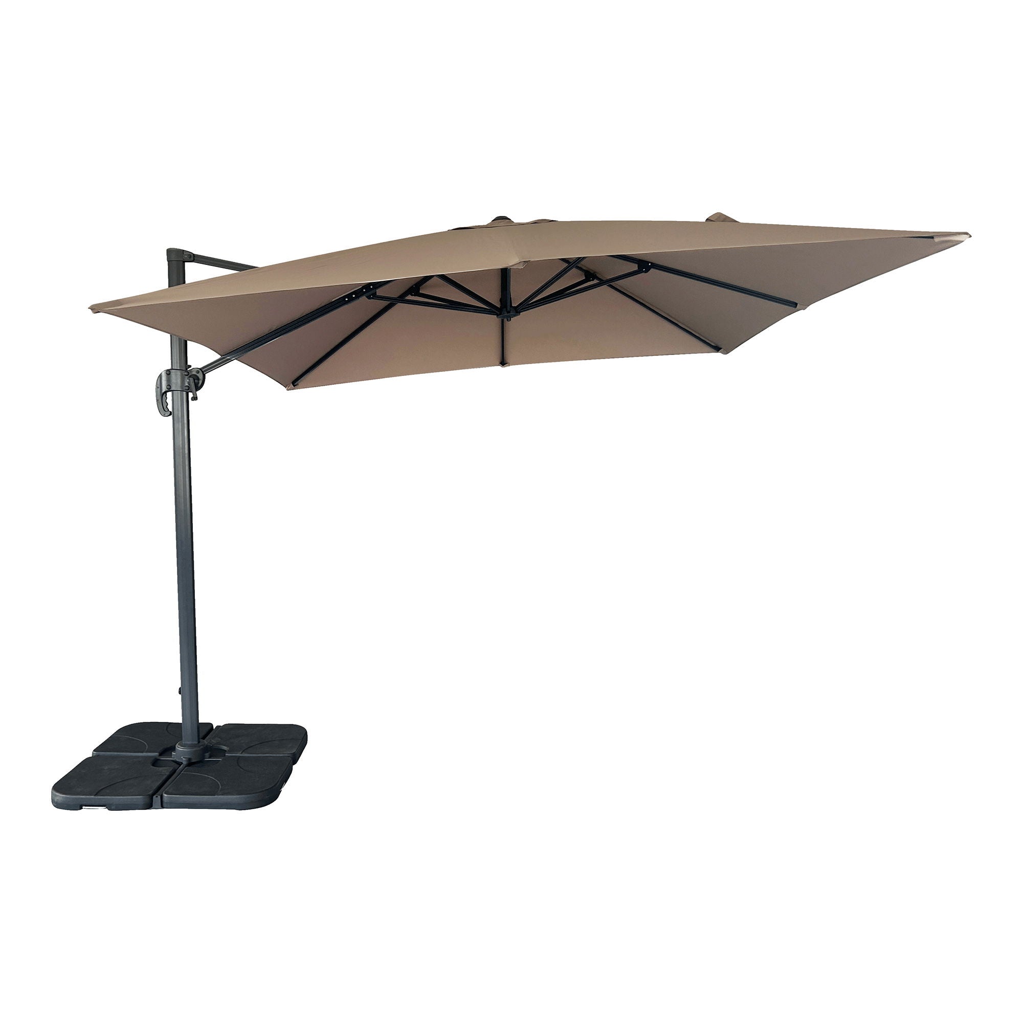 Baza Hanging Parasol - Hanging parasol, including base, alu stok, sand<br>295x295 cm