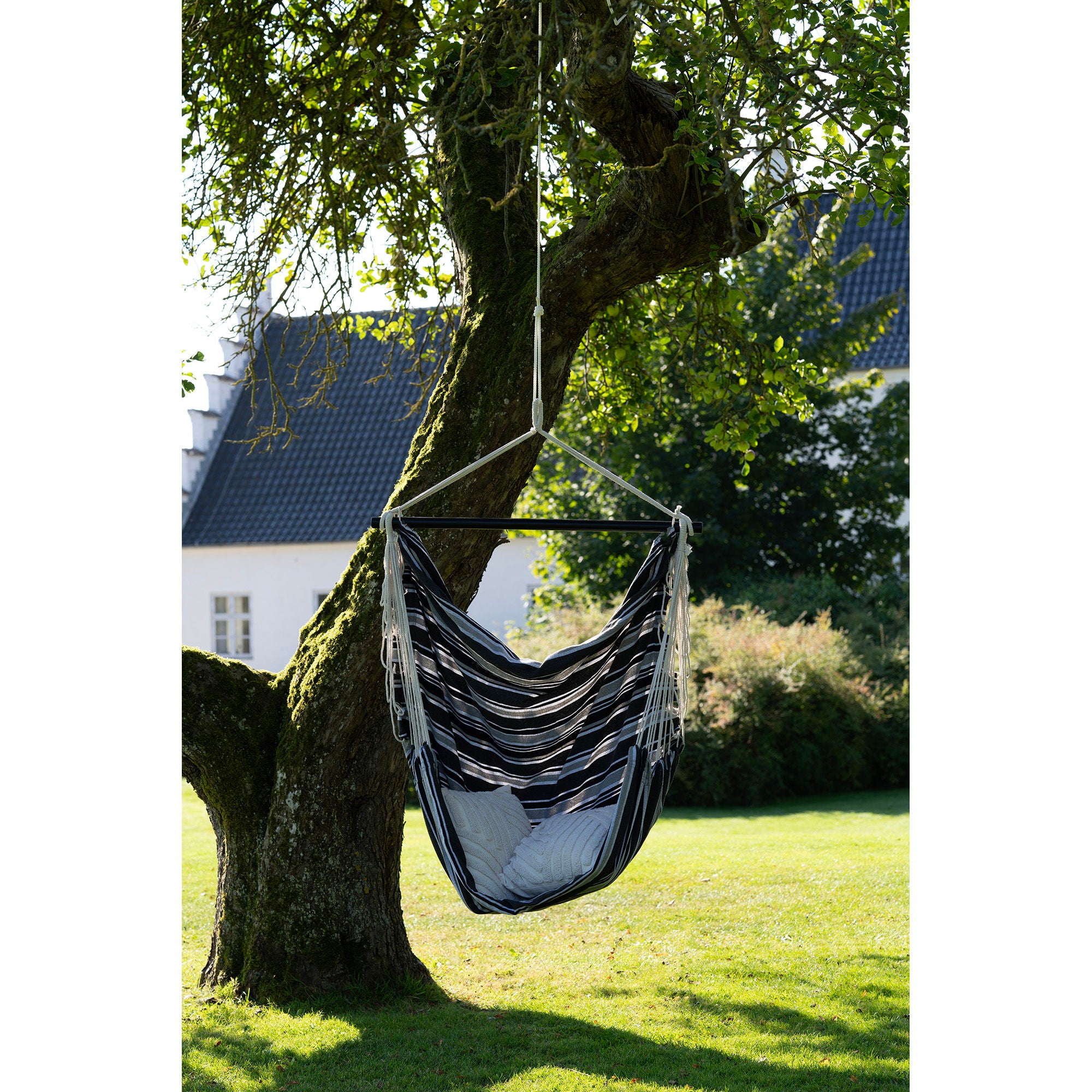 Lamia Hammock Chair - Hammock Chair, polyester/cotton, larch, black/grey/white