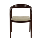 ROMEO Eetkamerstoel – Walnoot Acacia Hout – Stoffen Zitkussen – Naturel