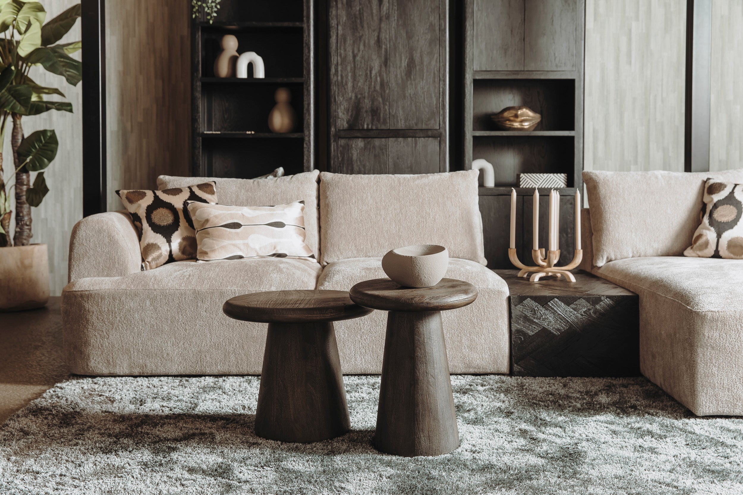 Asti Bijzettafel rond olijfbruin 40 cm