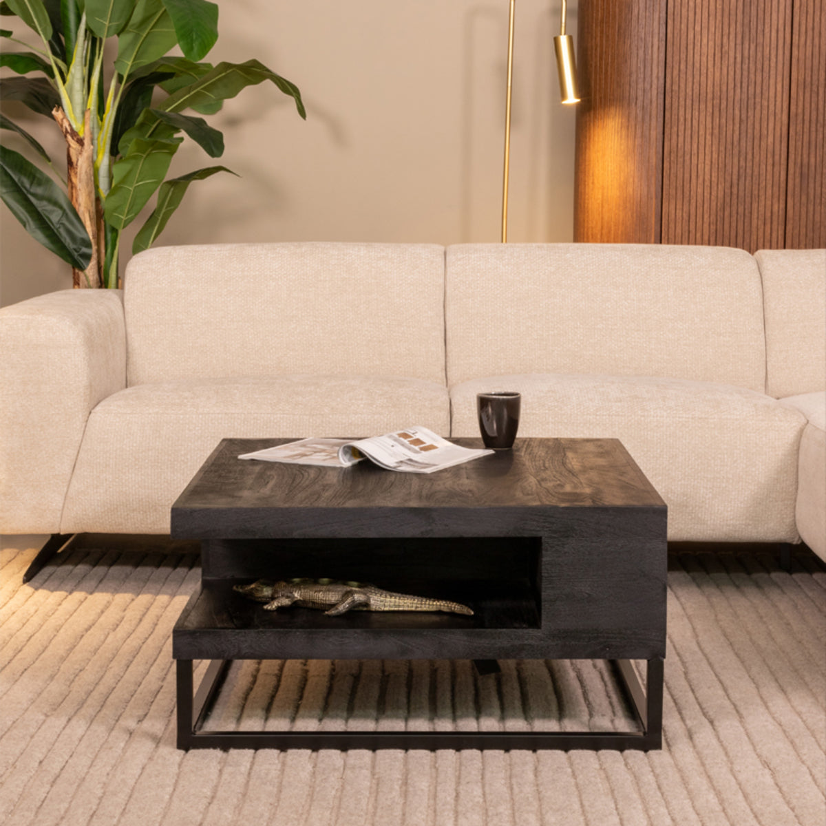 LABEL51 Salontafel Cube – Robuust Mangohout – 80 cm