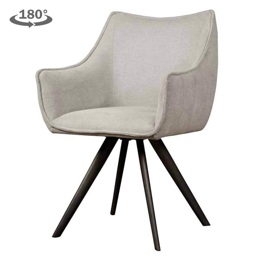 Riviera Armstoel - fabric Brego 02 light grey (draaibaar)