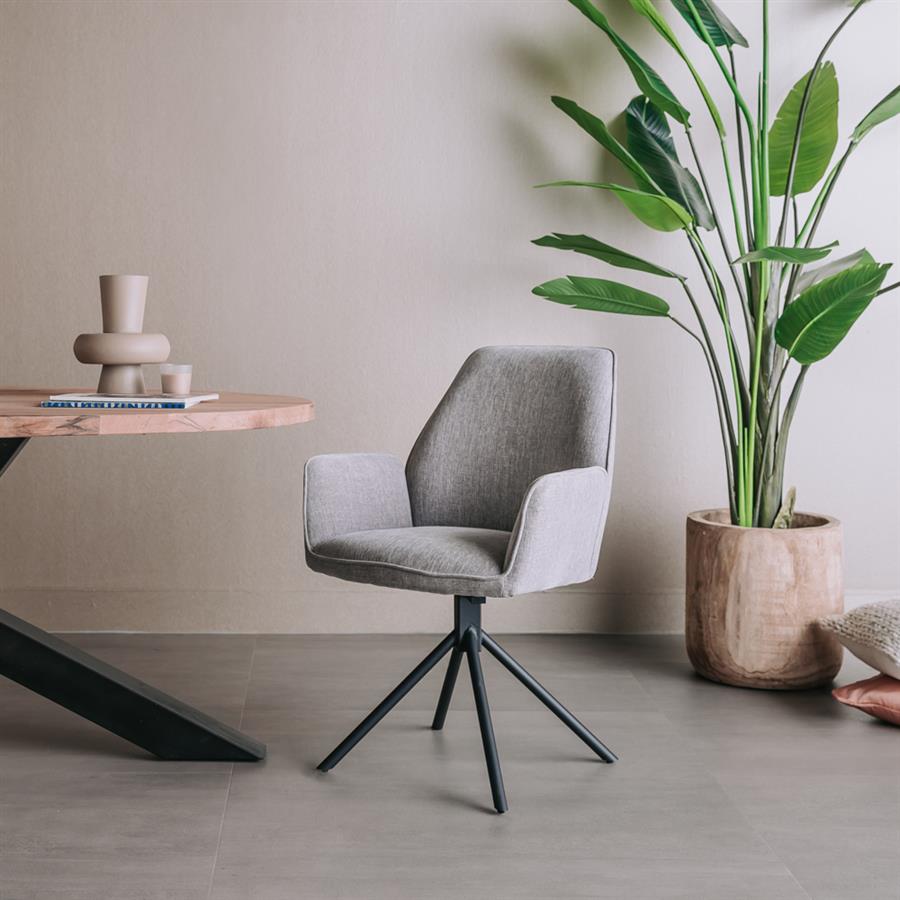 Tower Living Armstoel Amaro – Stof Nature – Draaibaar