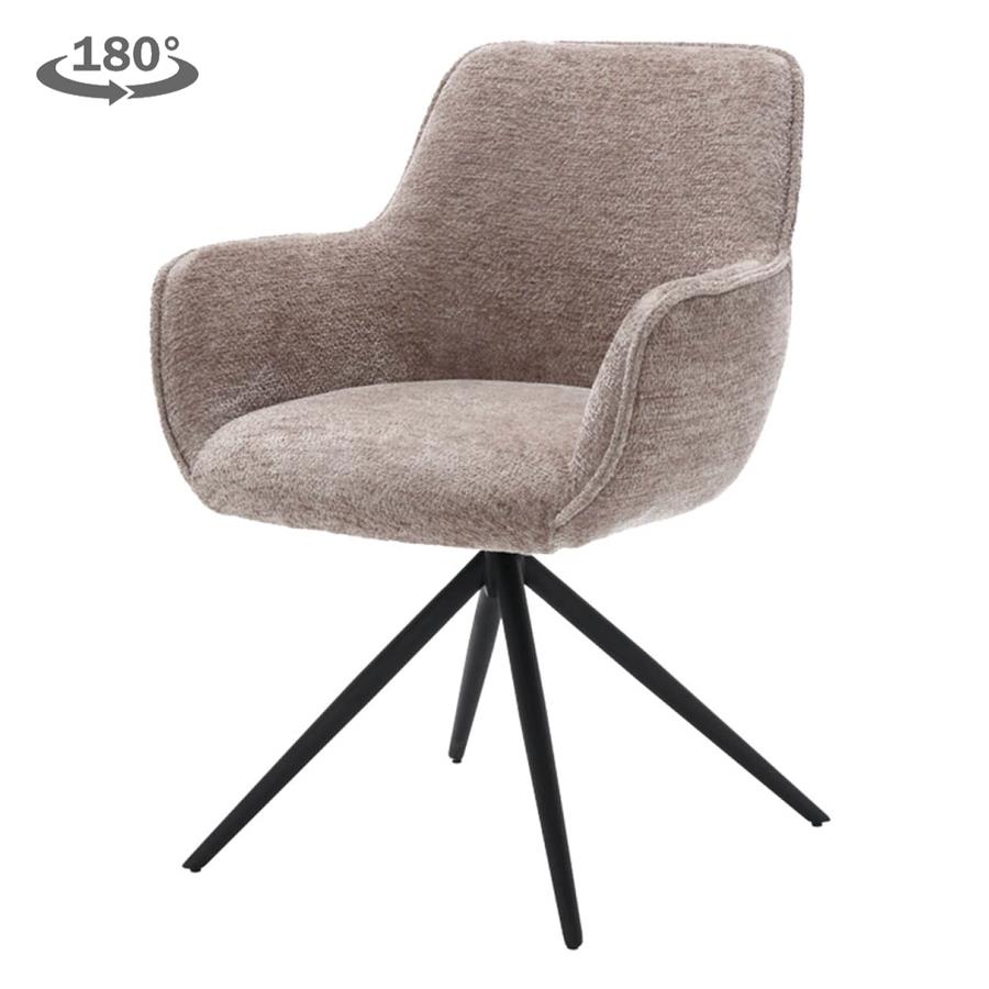 Fondo Armstoel - fabric Mona 120 Taupe (draaibaar)