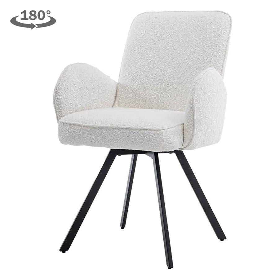 Livo Armstoel - fabric Ascot 1 White (draaibaar)