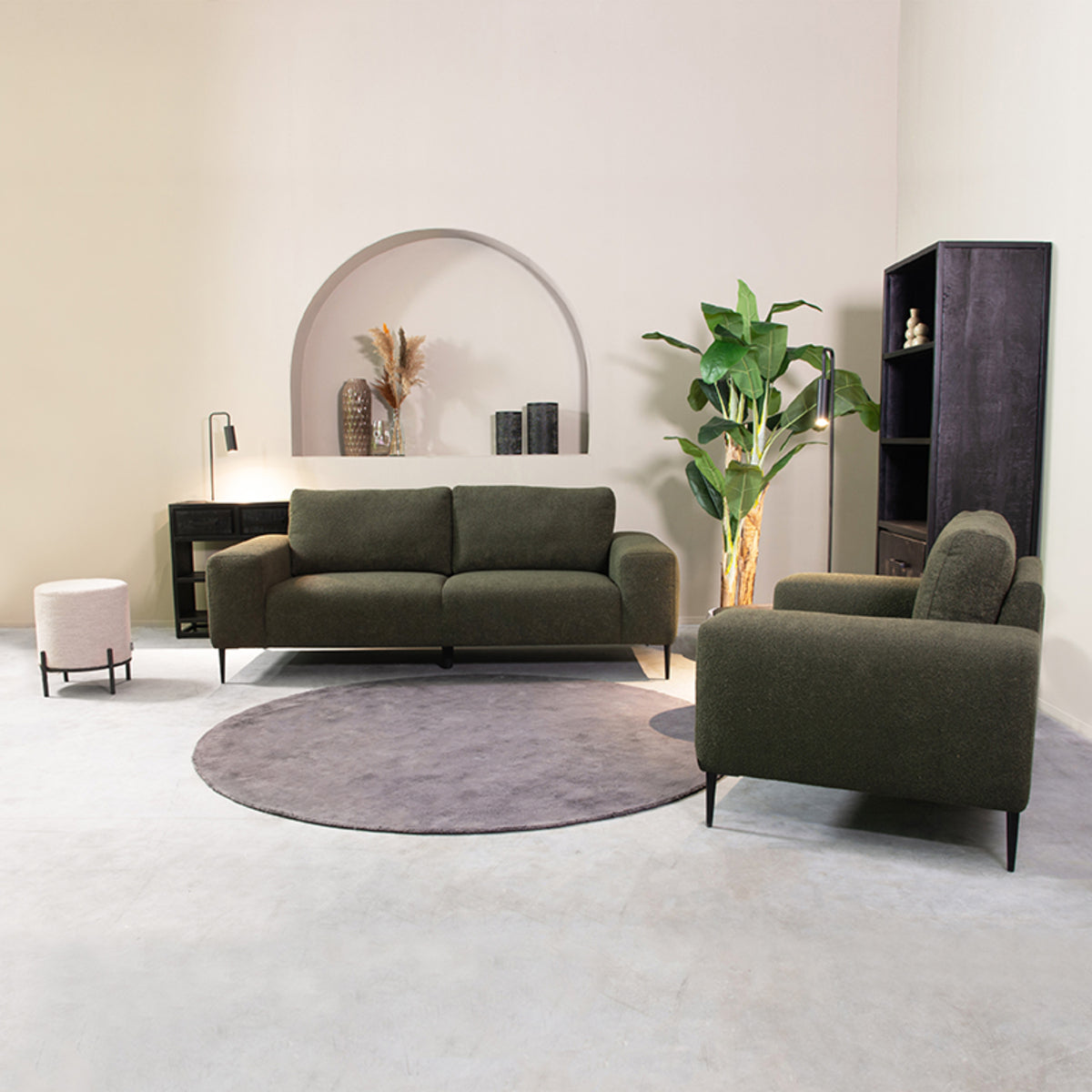 LABEL51 Bank Ferraro – Comfortabele Bouclé Bekleding – 3-Zits