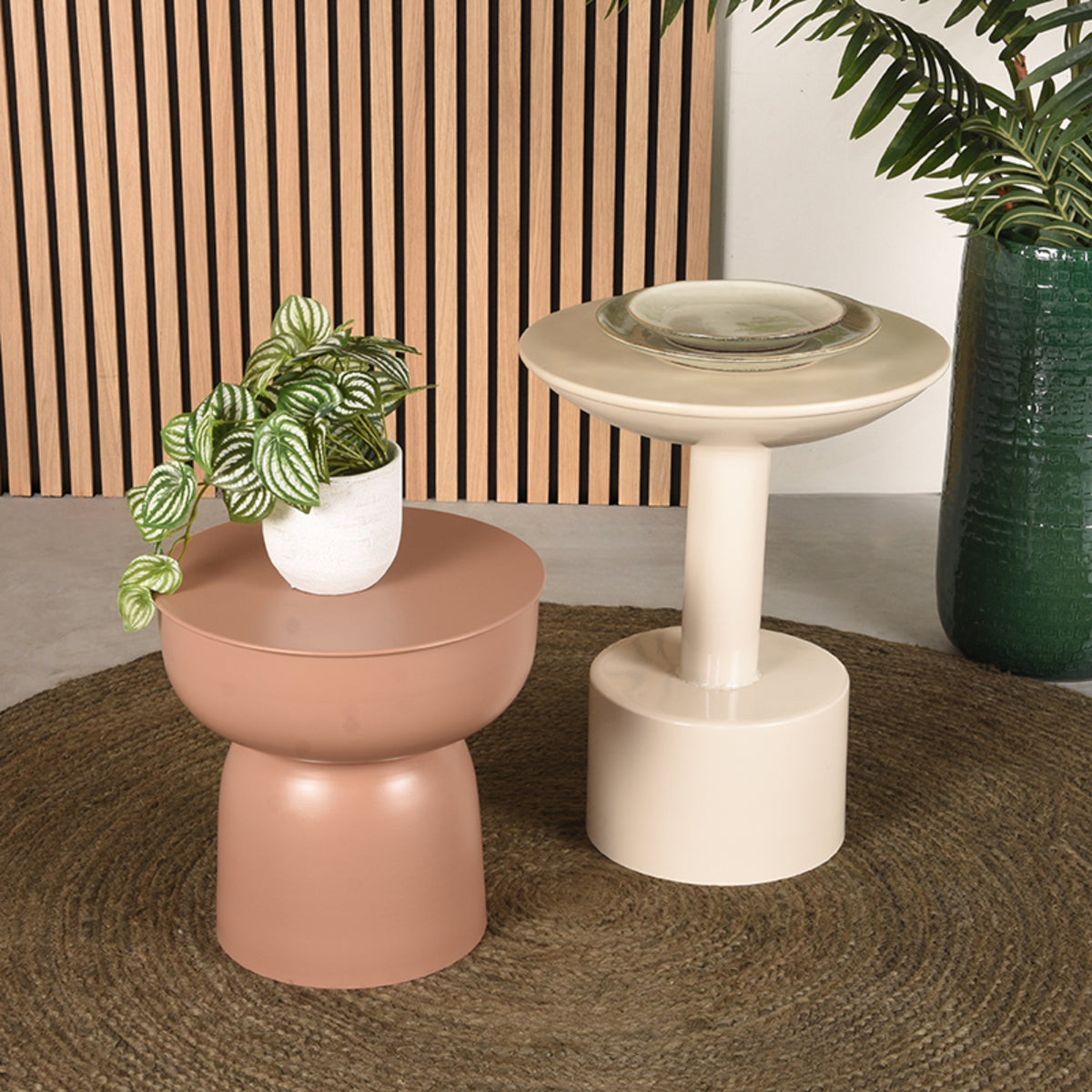 LABEL51 Bijzettafel Rif – Industrieel Metaal – Ø40 cm