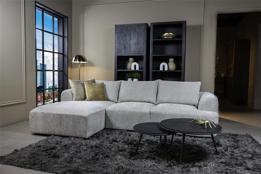 Tower Living Hoekbank Canterbury – 2,5-Zits met Chaise Longue Links – Mona Stof