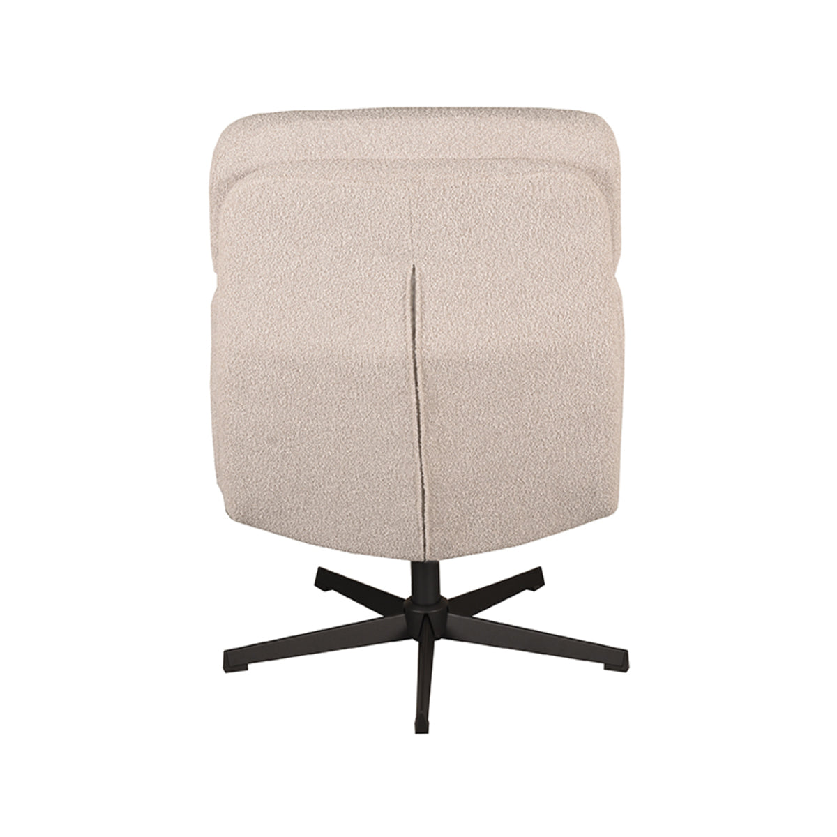 LABEL51 Fauteuil Alvar – Stijlvolle Bouclé Fauteuil – Exclusief Hocker
