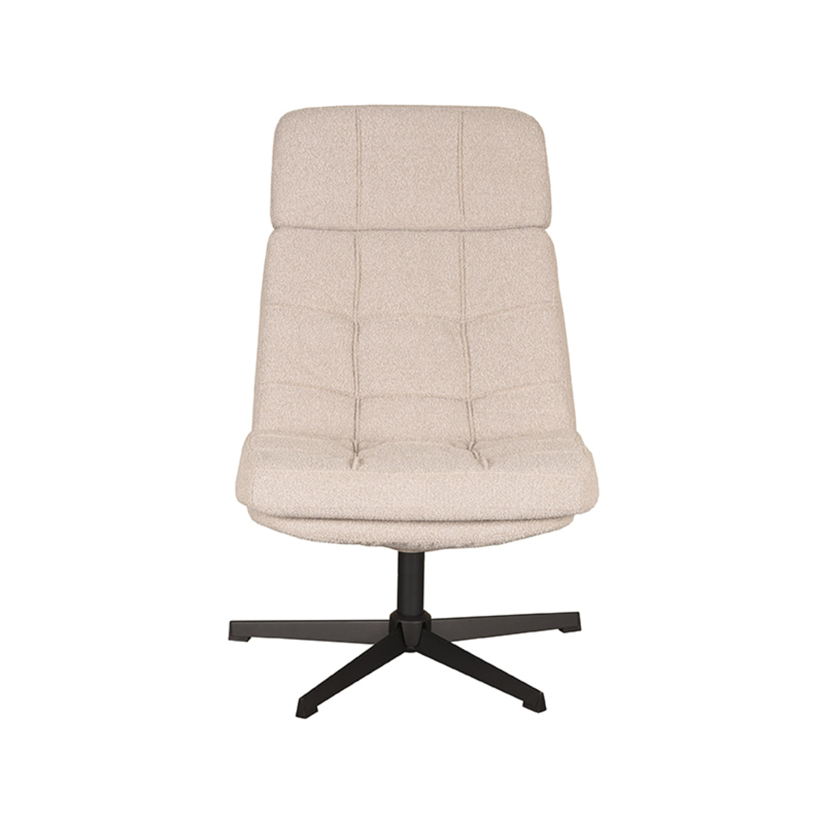 LABEL51 Fauteuil Alvar – Stijlvolle Bouclé Fauteuil – Exclusief Hocker