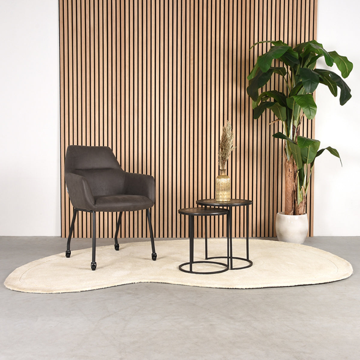 LABEL51 Eetkamerstoel Lenny – Microfiber Stof – Modern Design & Hoog Zitcomfort