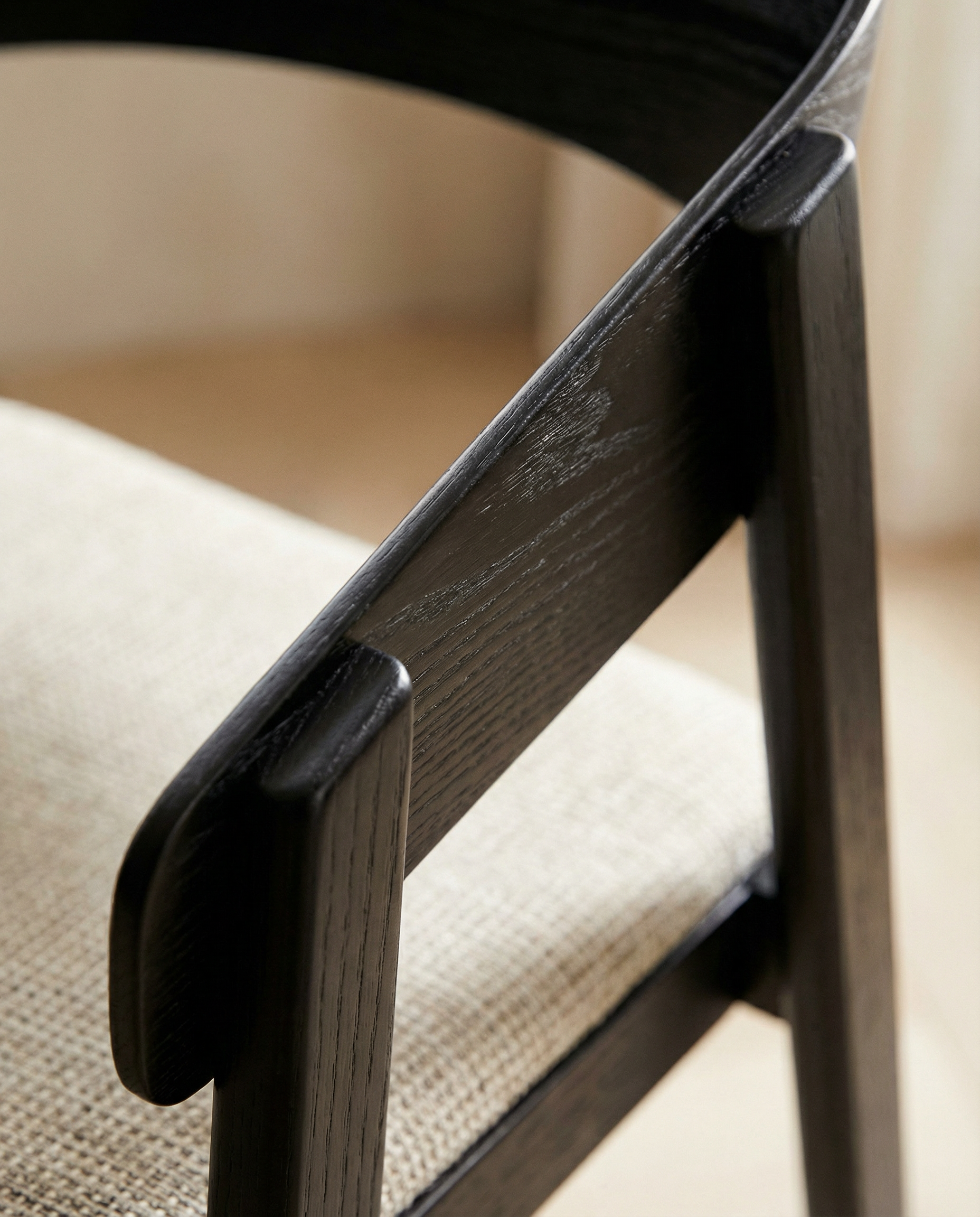 Japandi Houten Armstoel Eddi Black