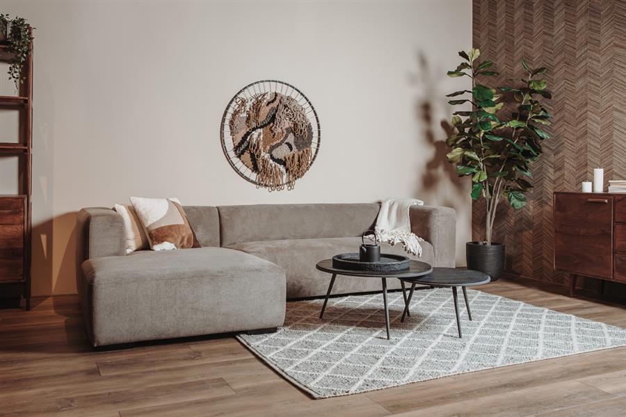 Tower Living Hoekbank Glasgow – 2,5-Zits met Chaise Longue Links – Enjoy Stof