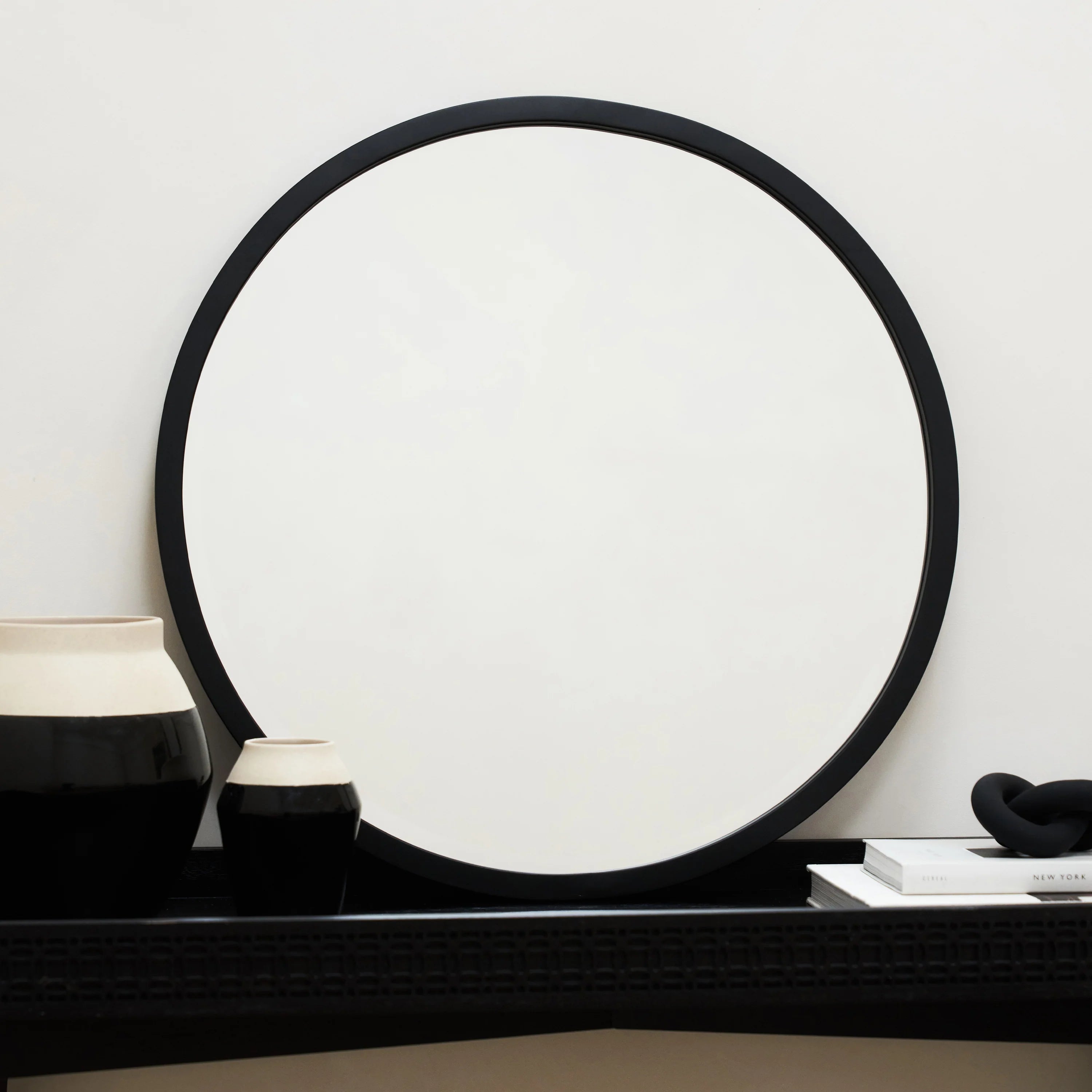 Desido Aura Ronde Spiegel – Zwart – 60 × 60 cm