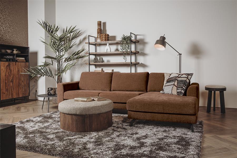 Tower Living Hoekbank Highlands – 2,5-Zits met Chaise Longue Rechts – Nature Stof