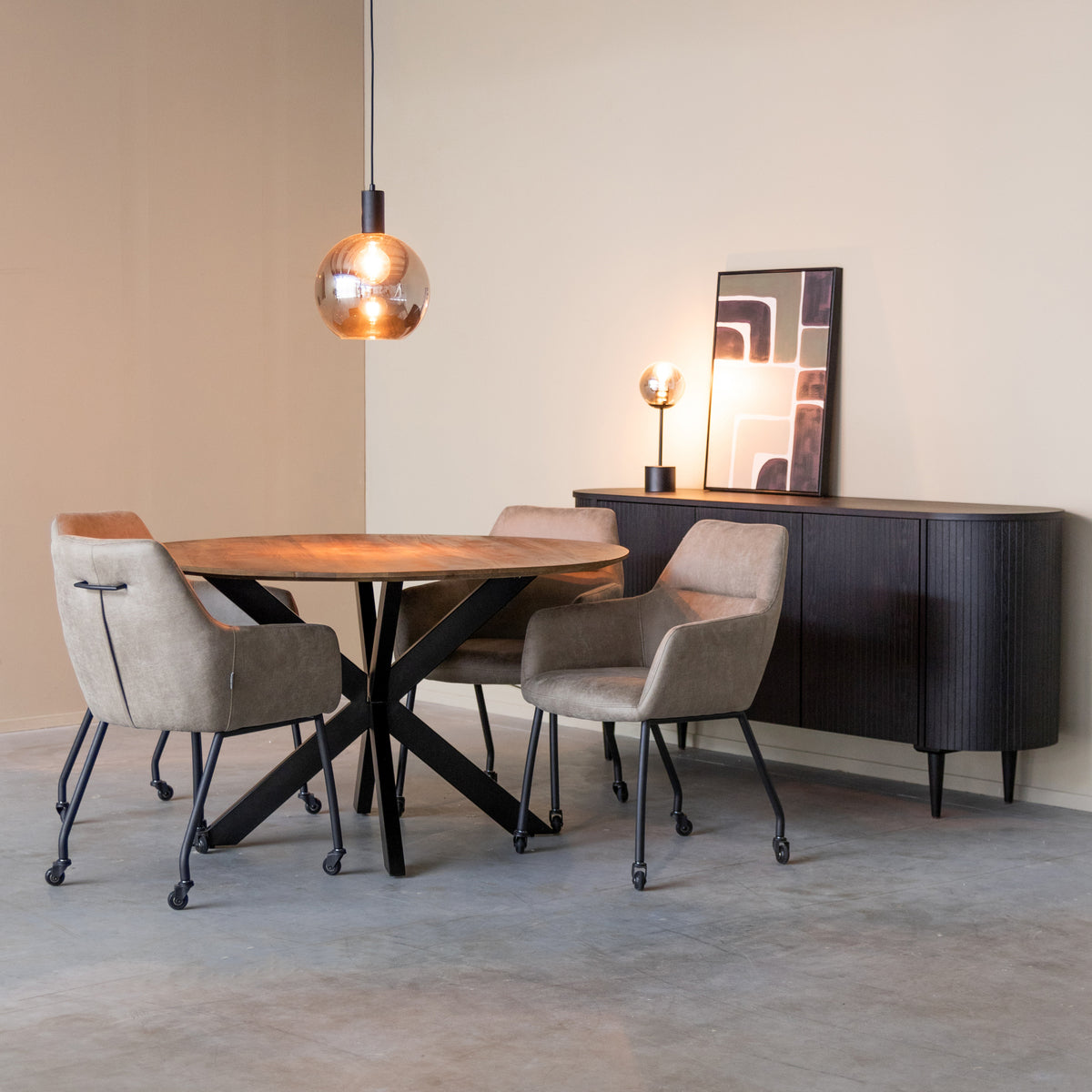 LABEL51 Eetkamerstoel Lenny – Microfiber Stof – Modern Design & Hoog Zitcomfort