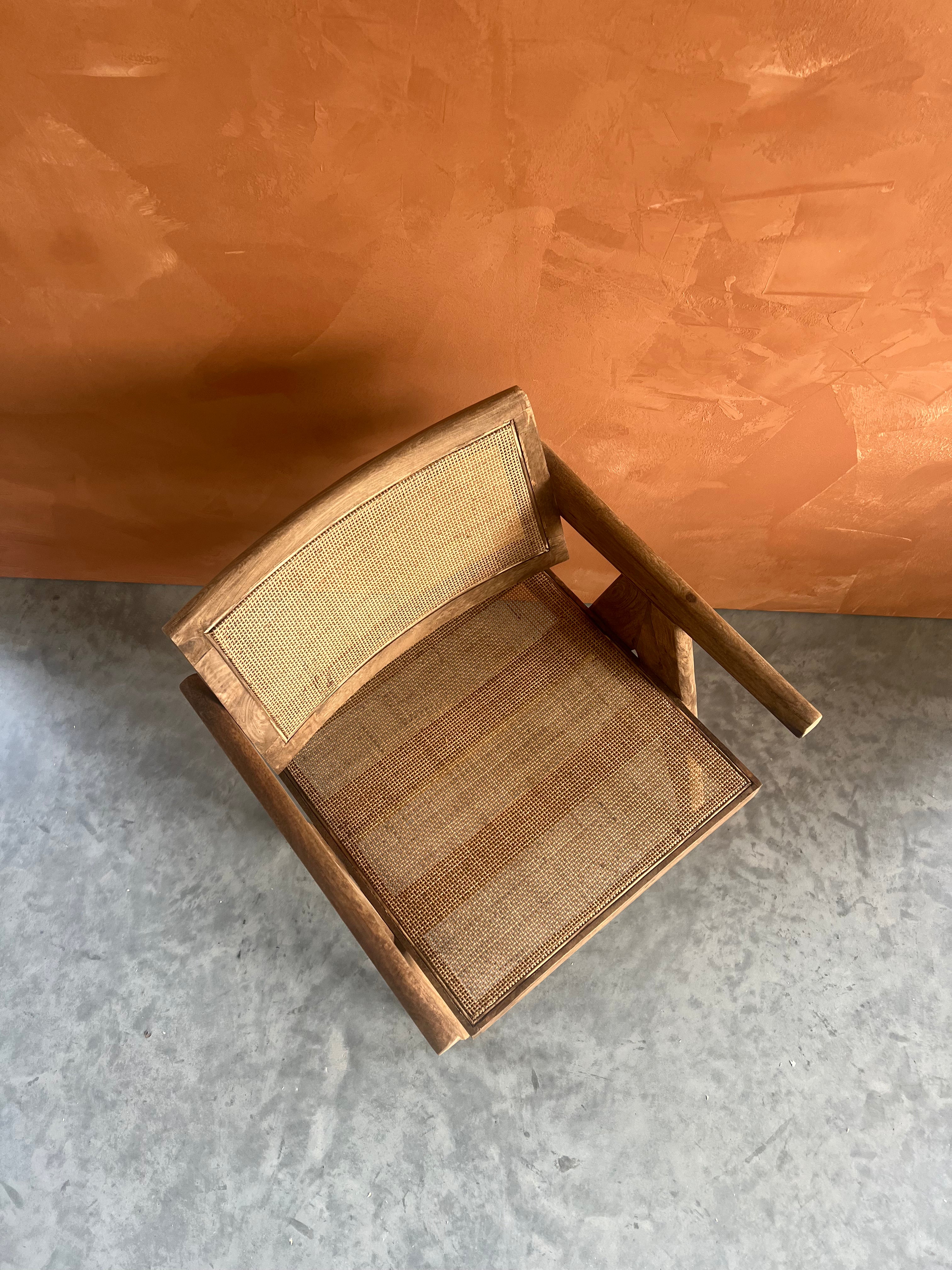 Pomax ROSALIA Stoel – Mango Hout & Rotan – pierre jeanneret