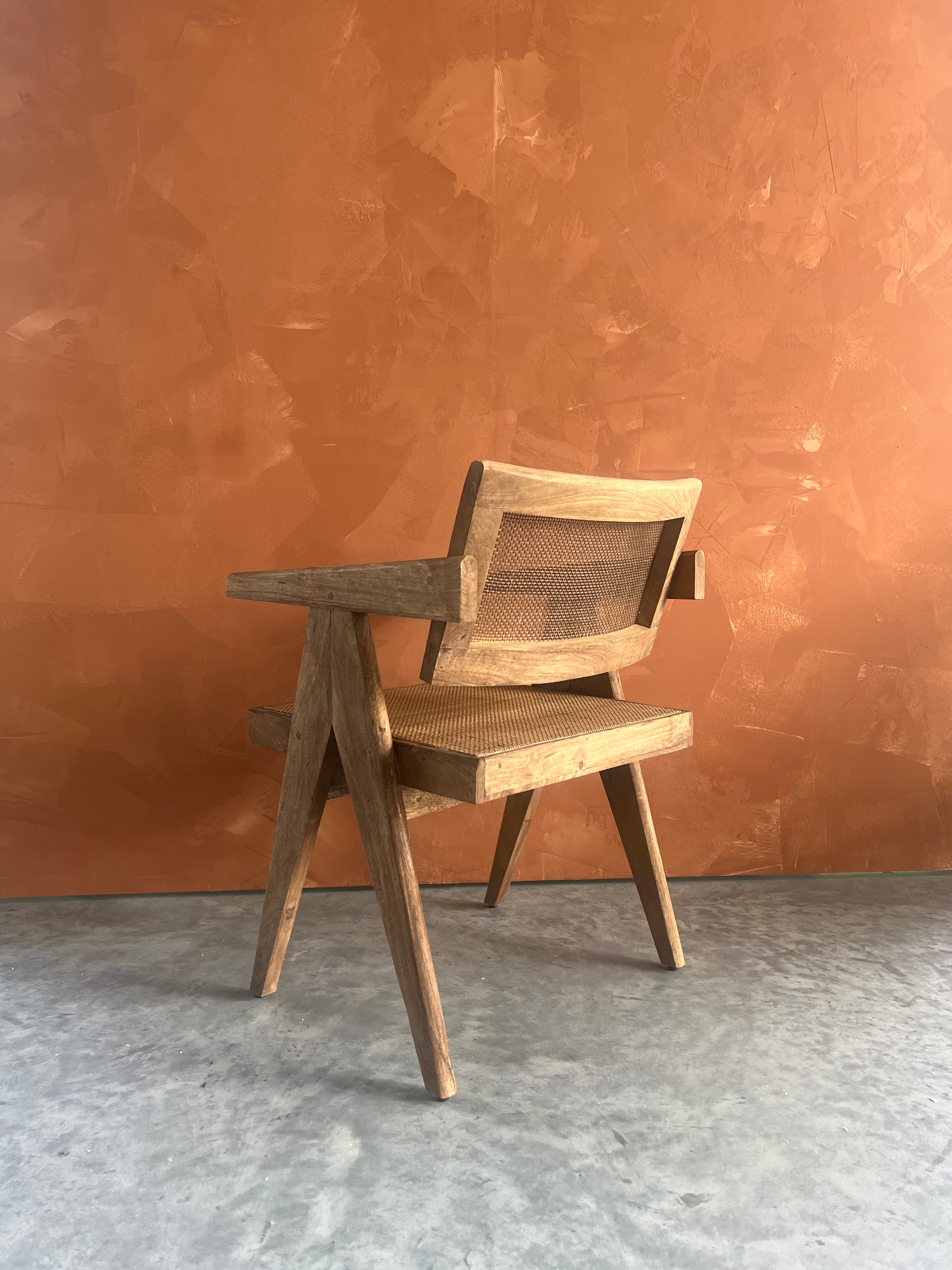 Pomax ROSALIA Stoel – Mango Hout & Rotan – pierre jeanneret