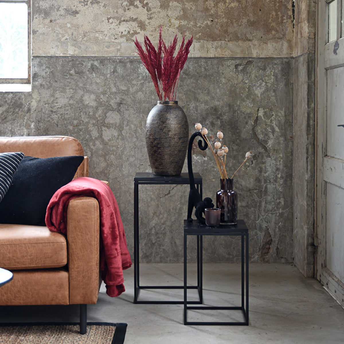 LABEL51 Bijzettafel Vintage – Massief Mangohout – Industrieel Design